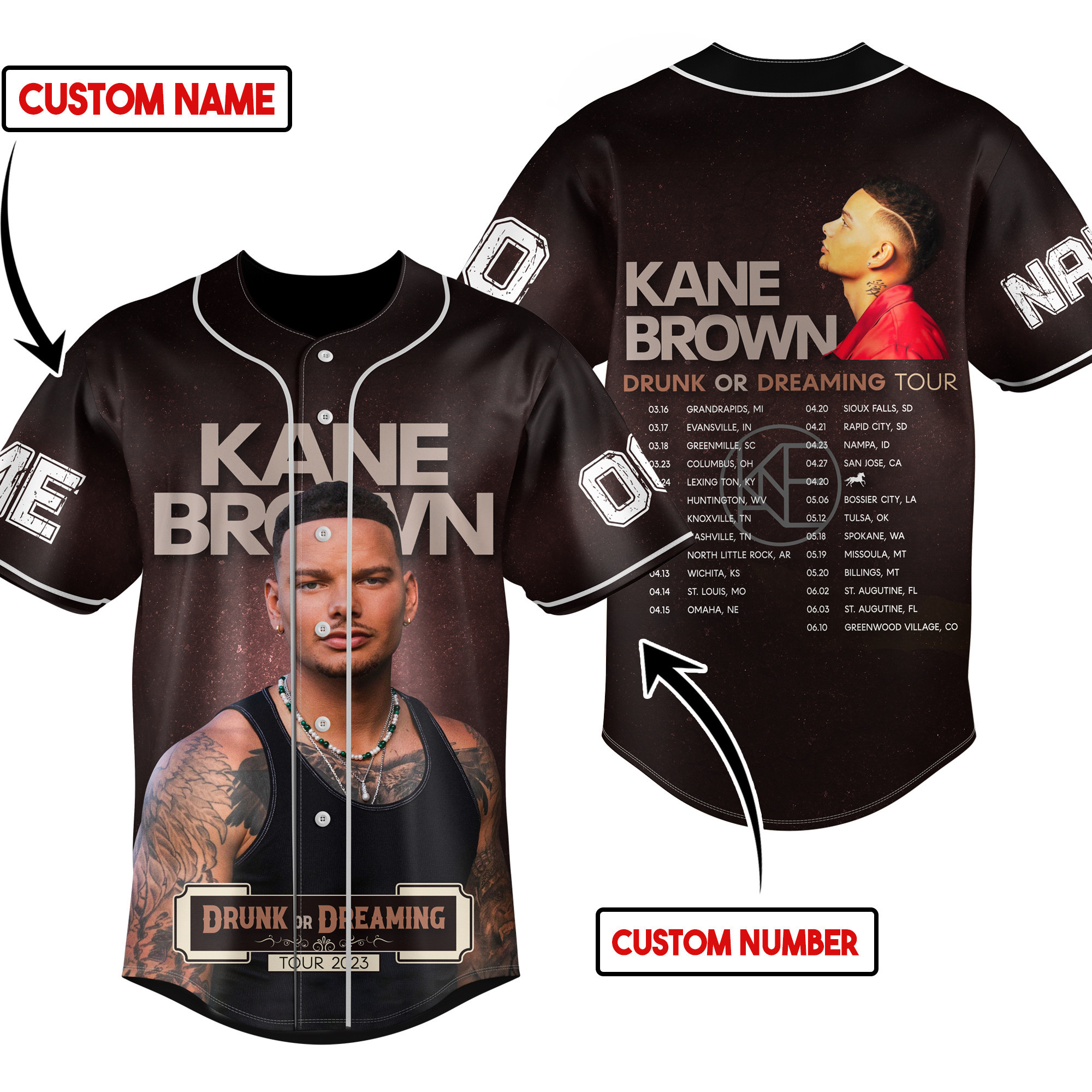 Kane Brown Baseball Jersey For Fans