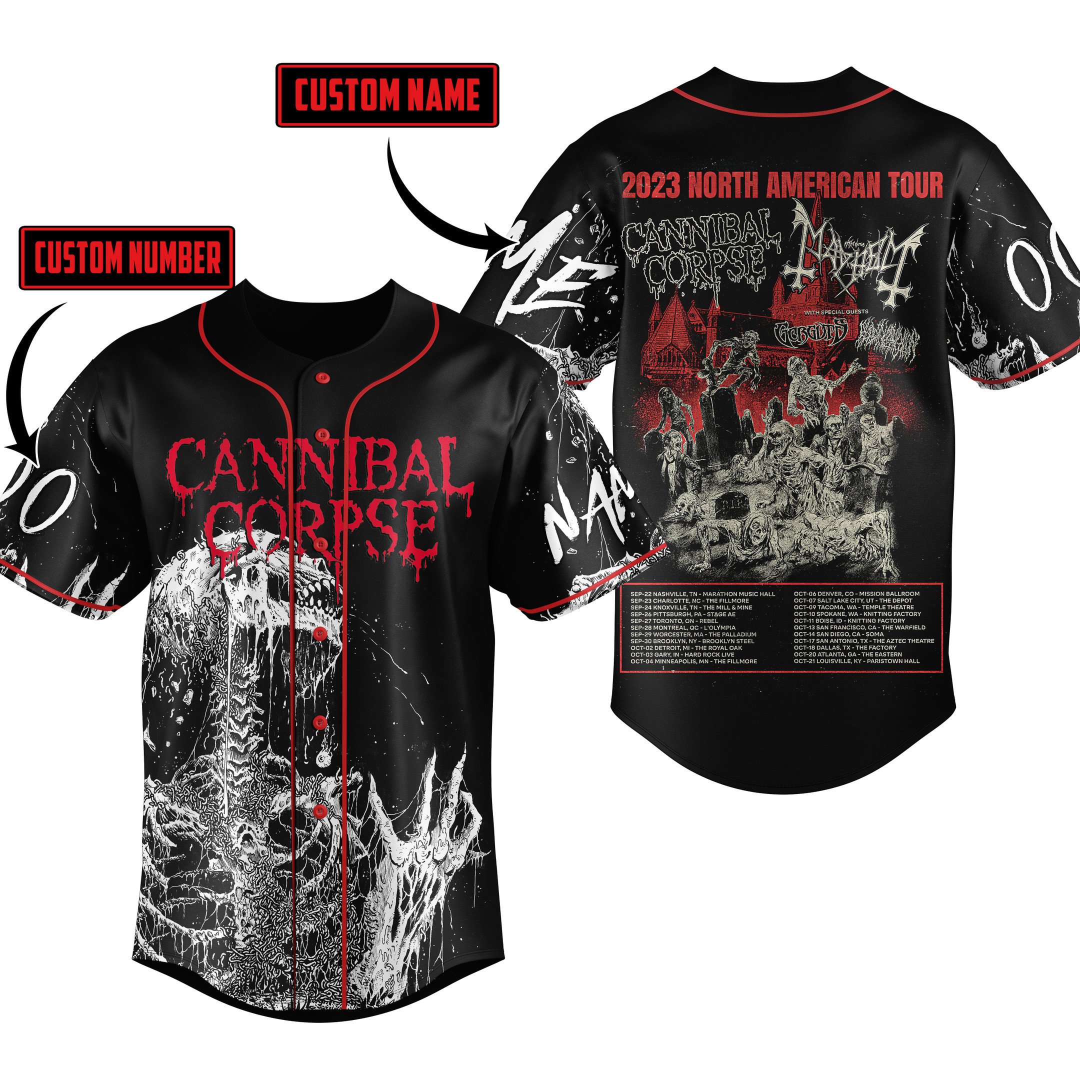 Cannibal Corpse Baseball Jersey For Fans