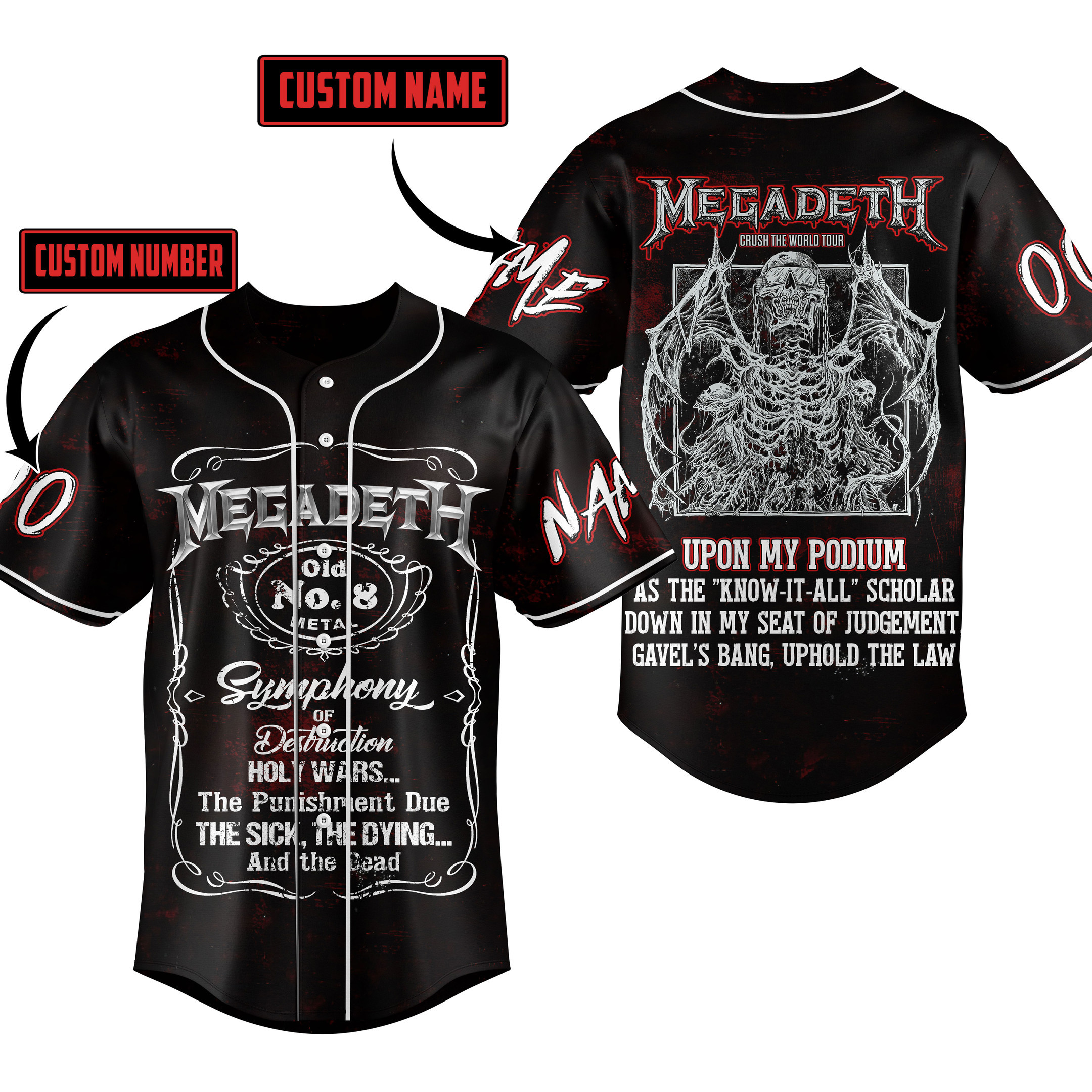 Megadeth Baseball Jersey For Fans