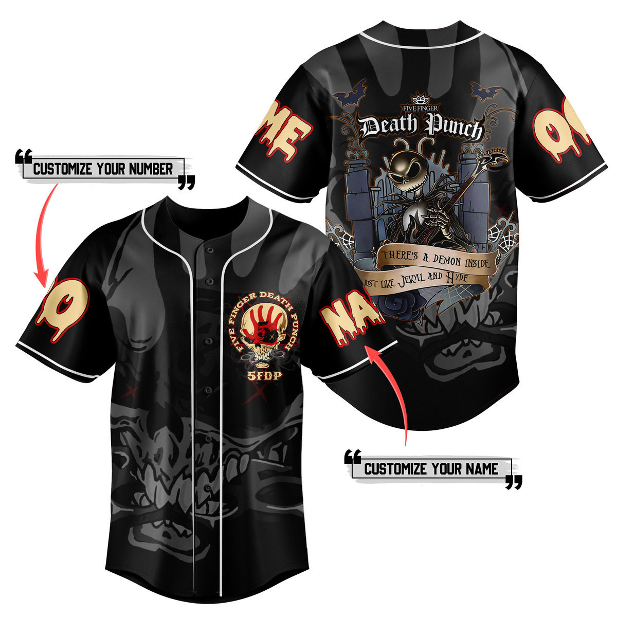 Five Finger Death Punch Baseball Jersey For Fans
