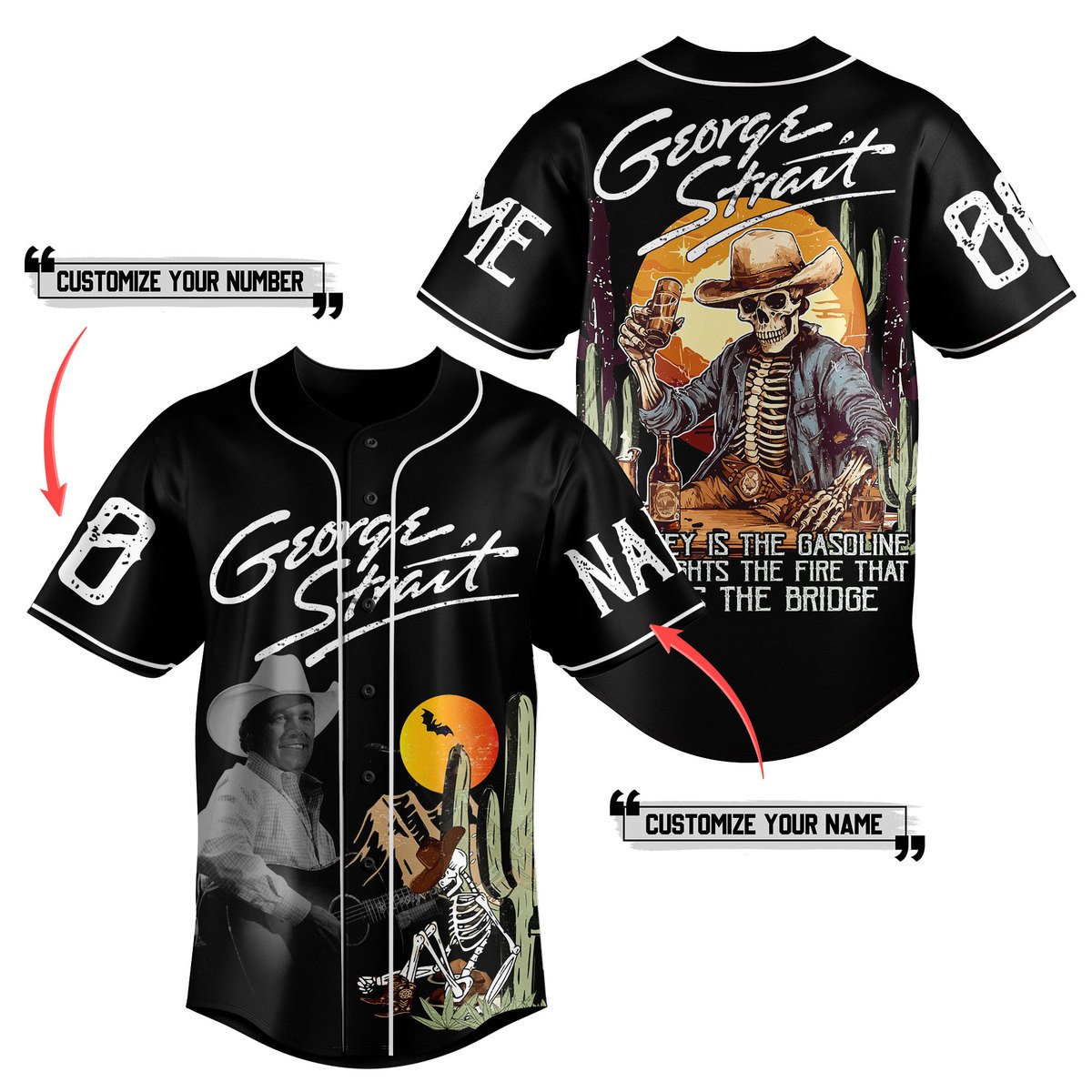 George Strait Baseball Jersey For Fans