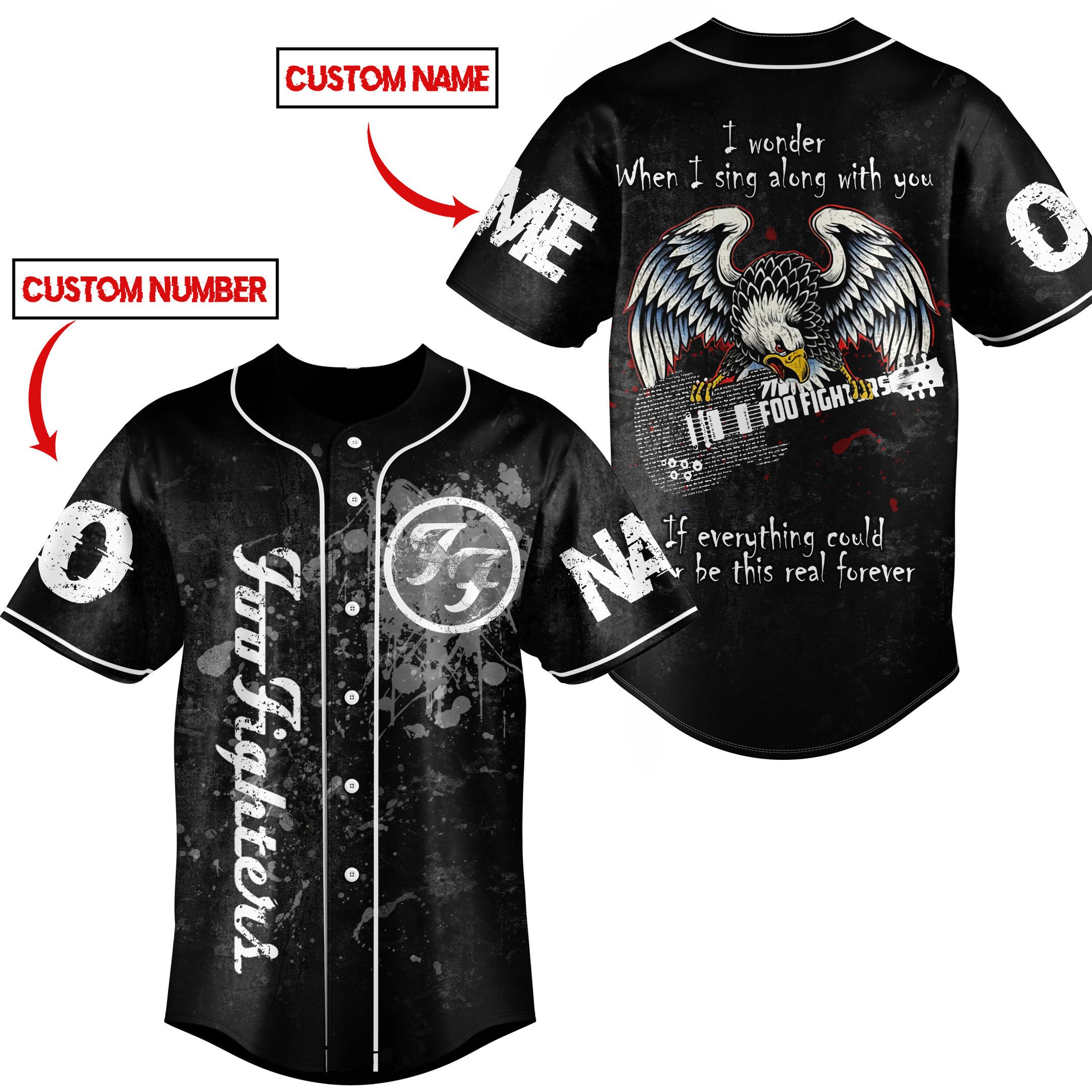 Foo Fighters Baseball Jersey For Fans