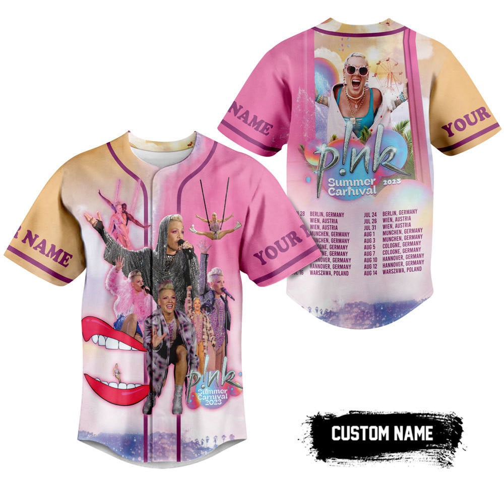 Pink Summer Carnival Baseball Jersey For Fans