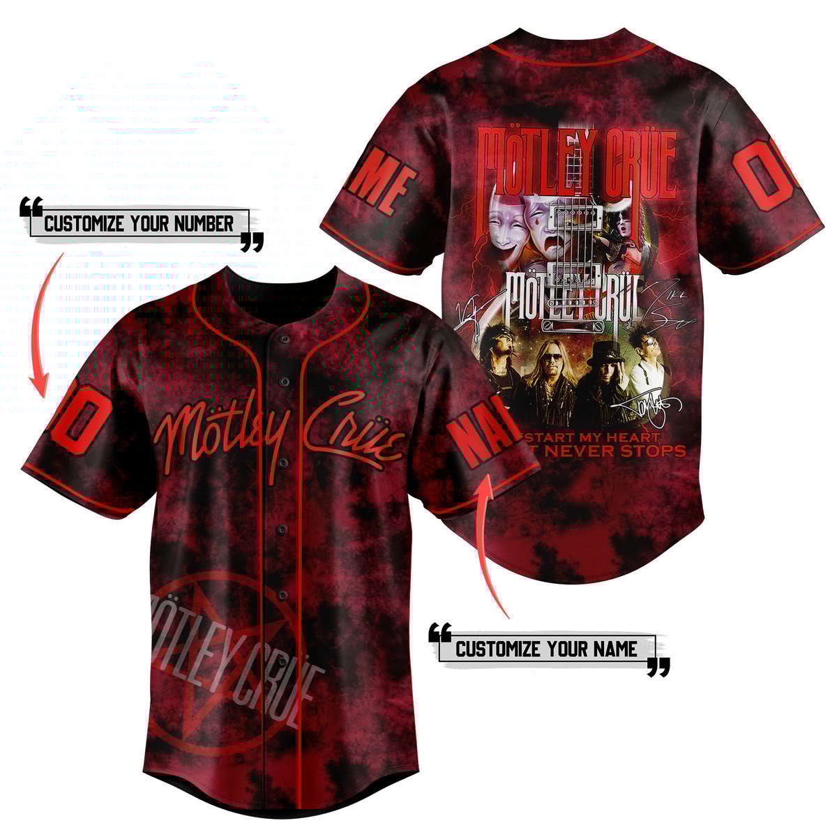 Motley Crue Baseball Jersey For Fans