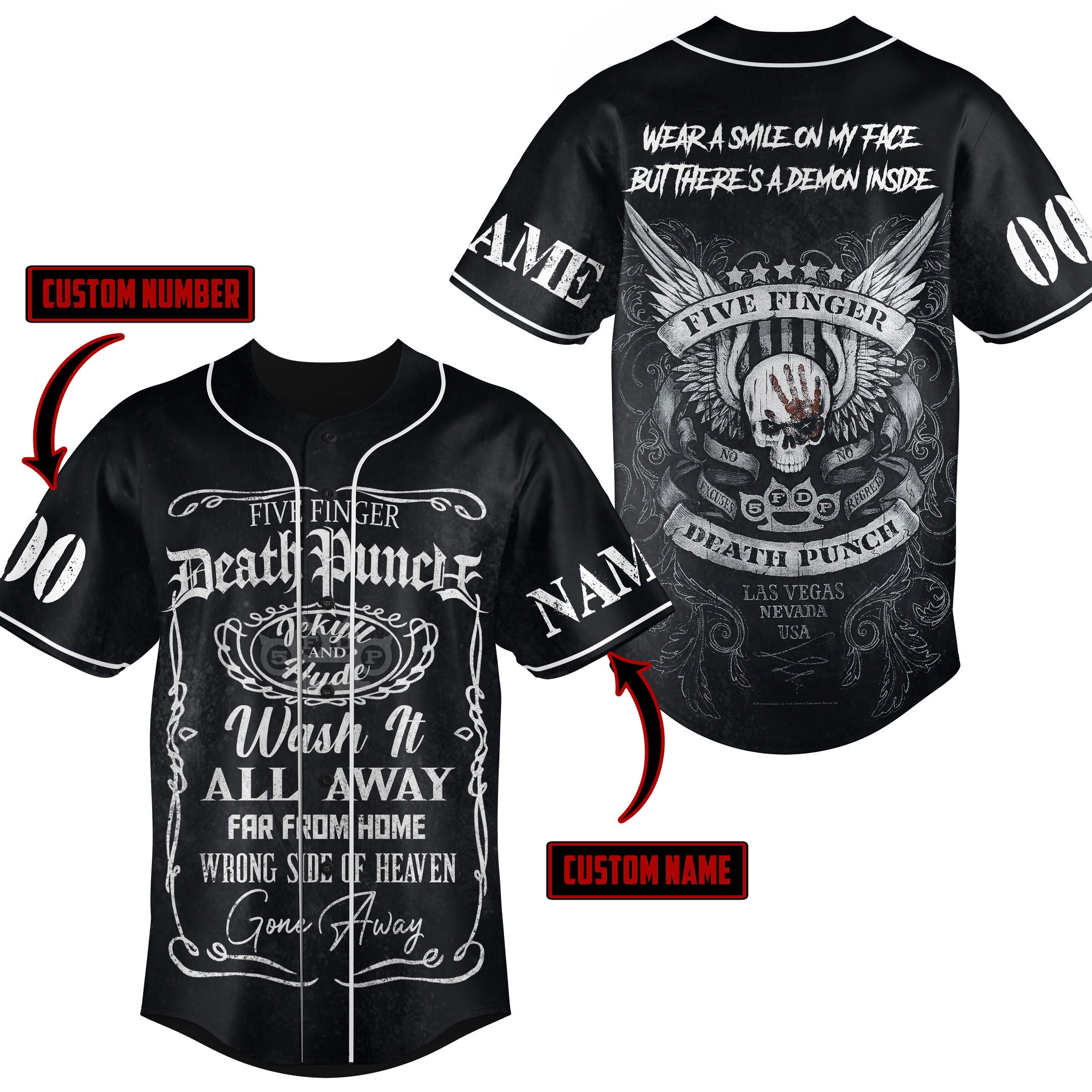 Five Finger Death Punch Baseball Jersey For Fans