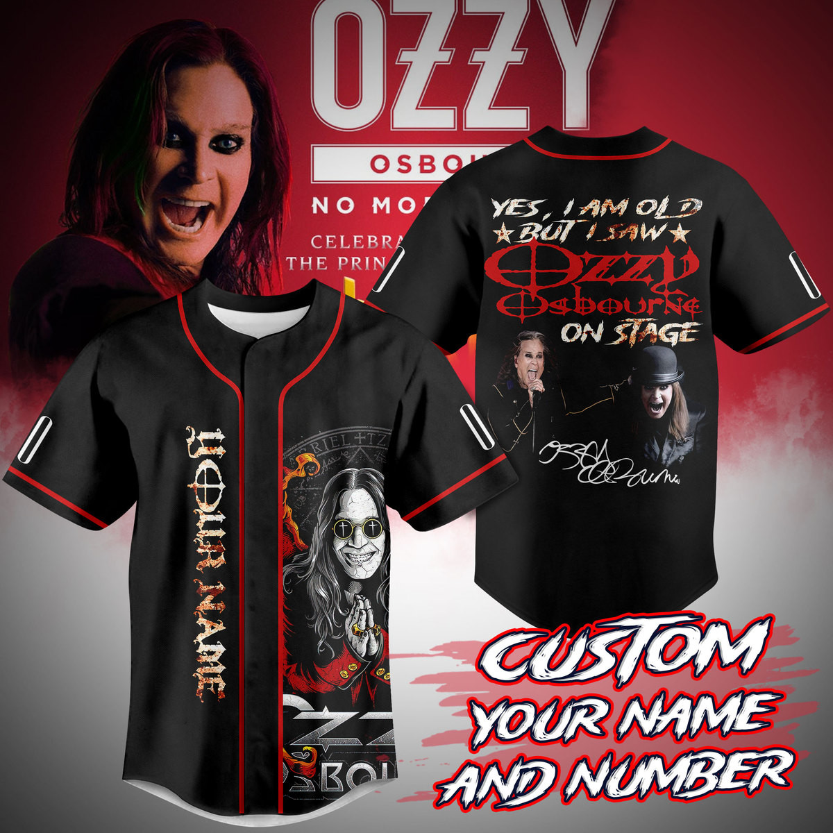 Ozzy Osbourne Baseball Jersey For Fans