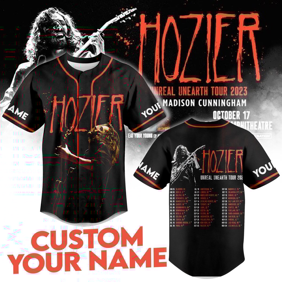 Hozier Baseball Jersey For Fans