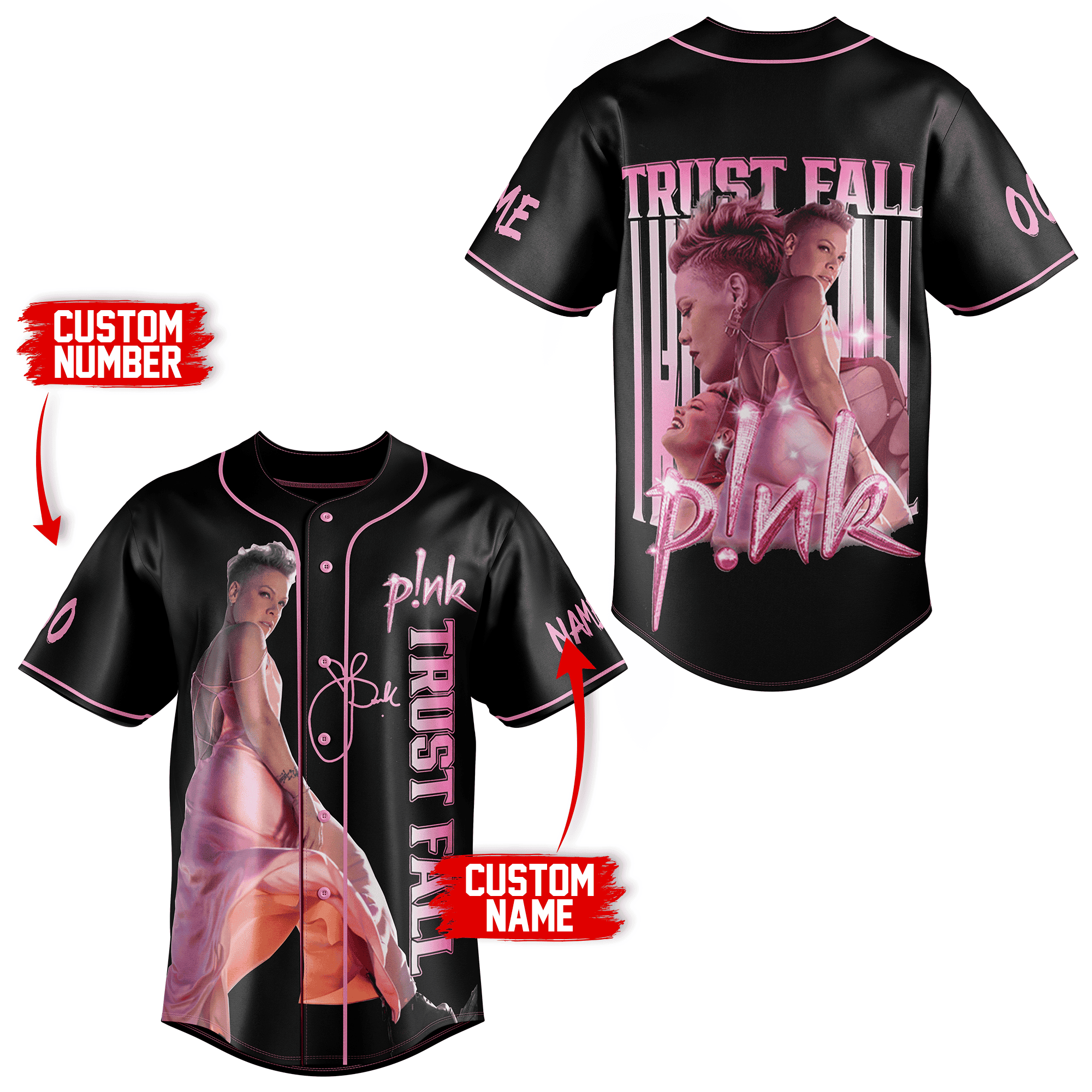 Trustfall Pink Baseball Jersey For Fans
