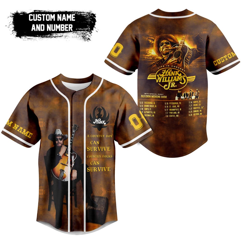 Hank Williams Jr Baseball Jersey For Fans