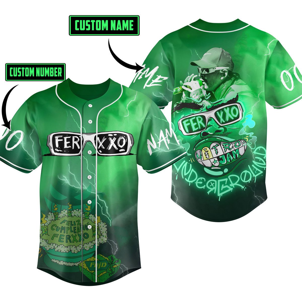 Feliz CumpleaOs Ferxxo Baseball Jersey For Fans