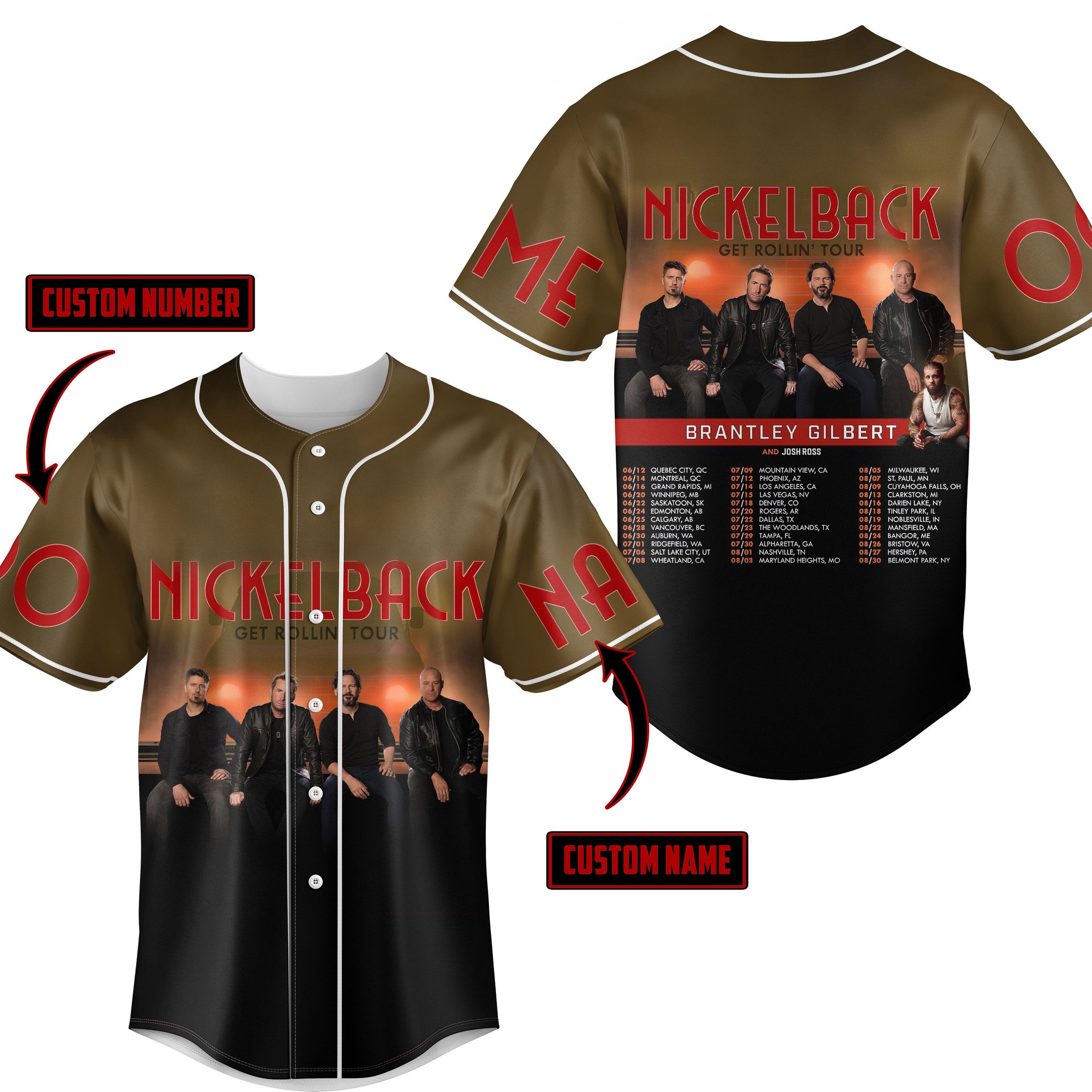 Nickelback Baseball Jersey For Fans