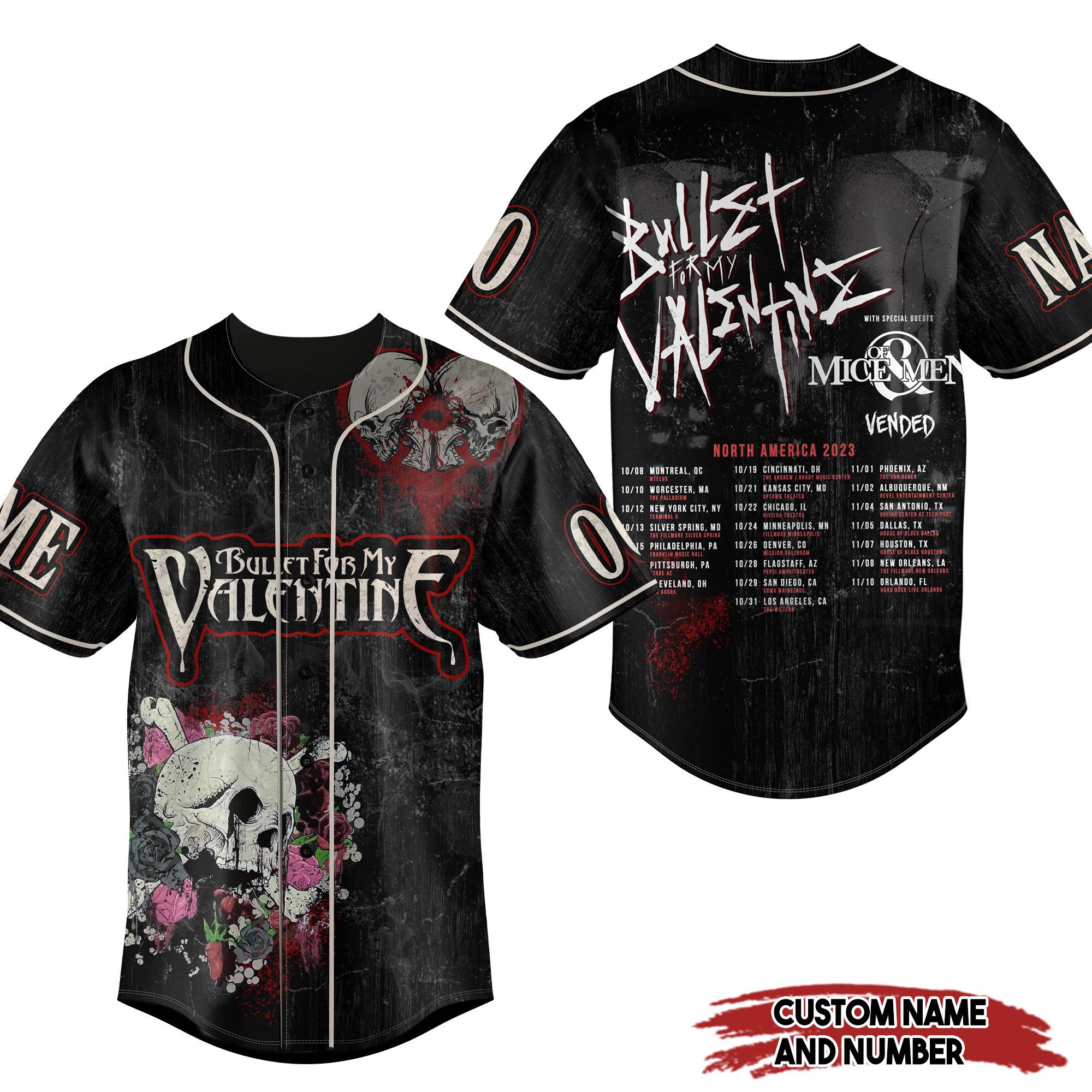 Bullet For My Valentine Baseball Jersey For Fans