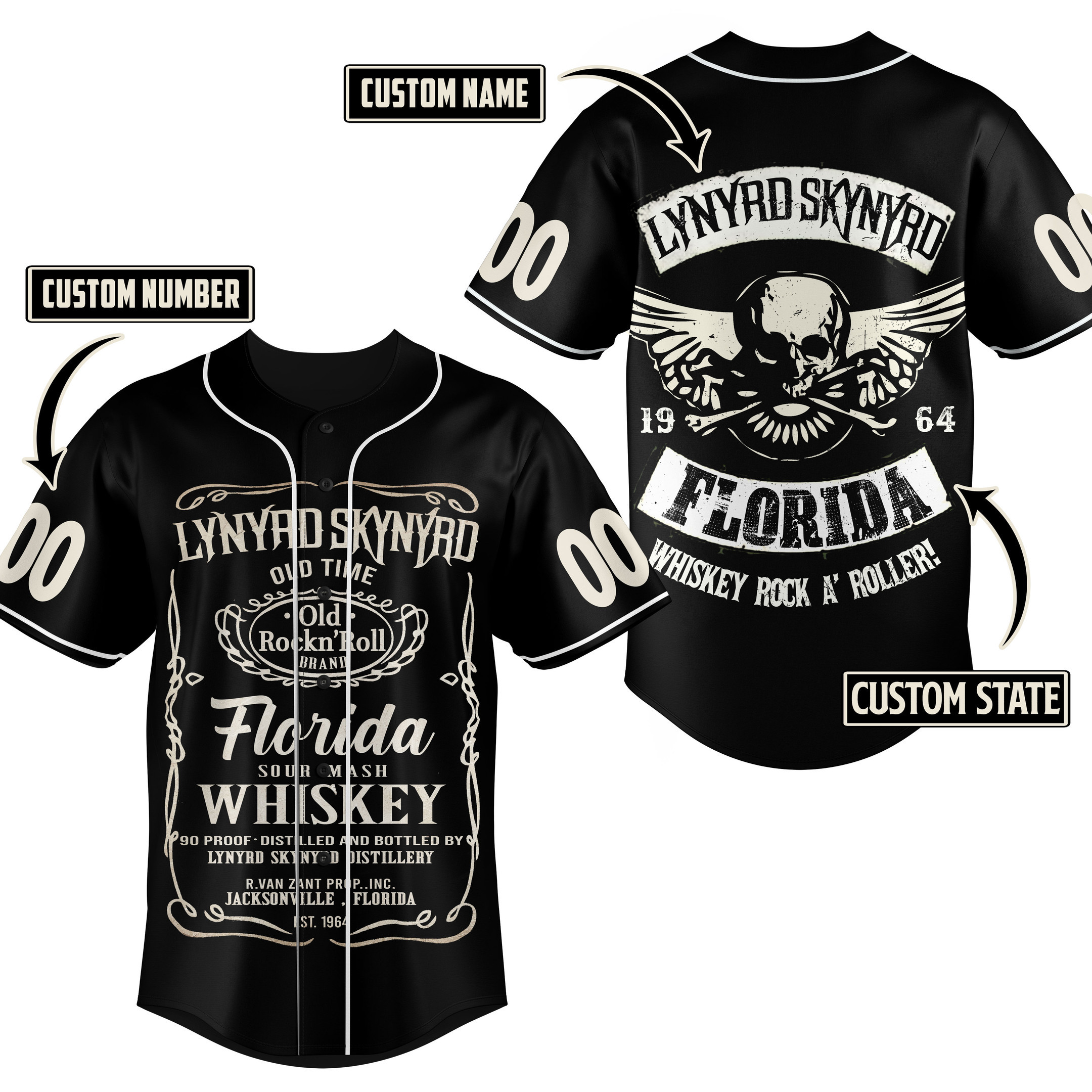 Lynyrd Skynyrd Baseball Jersey For Fans