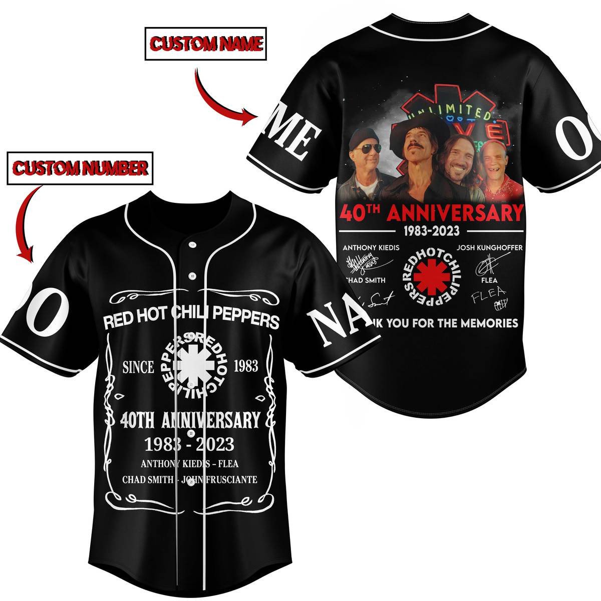 Red Hot Chili Peppers Baseball Jersey For Fans