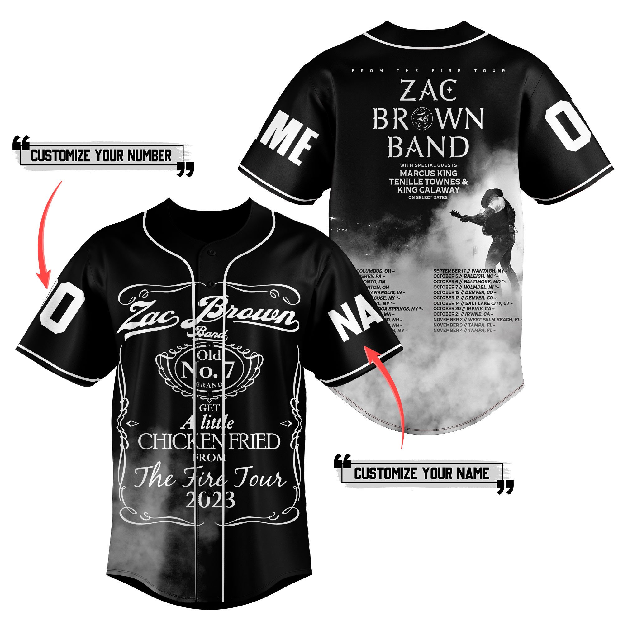 Zac Brown Band Baseball Jersey For Fans