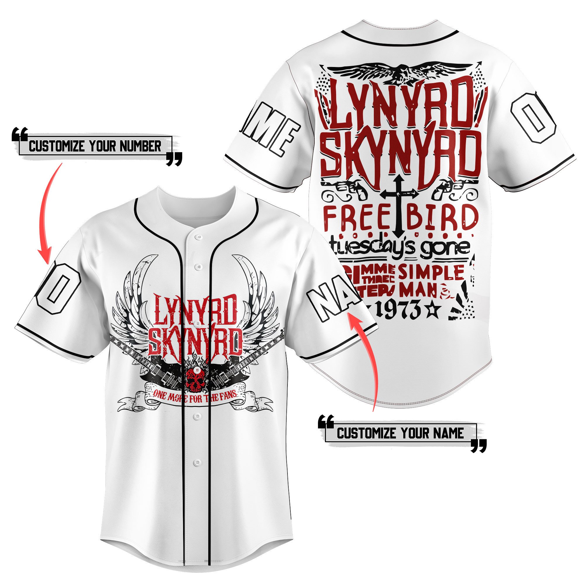 Lynyrd Skynyrd Baseball Jersey For Fans