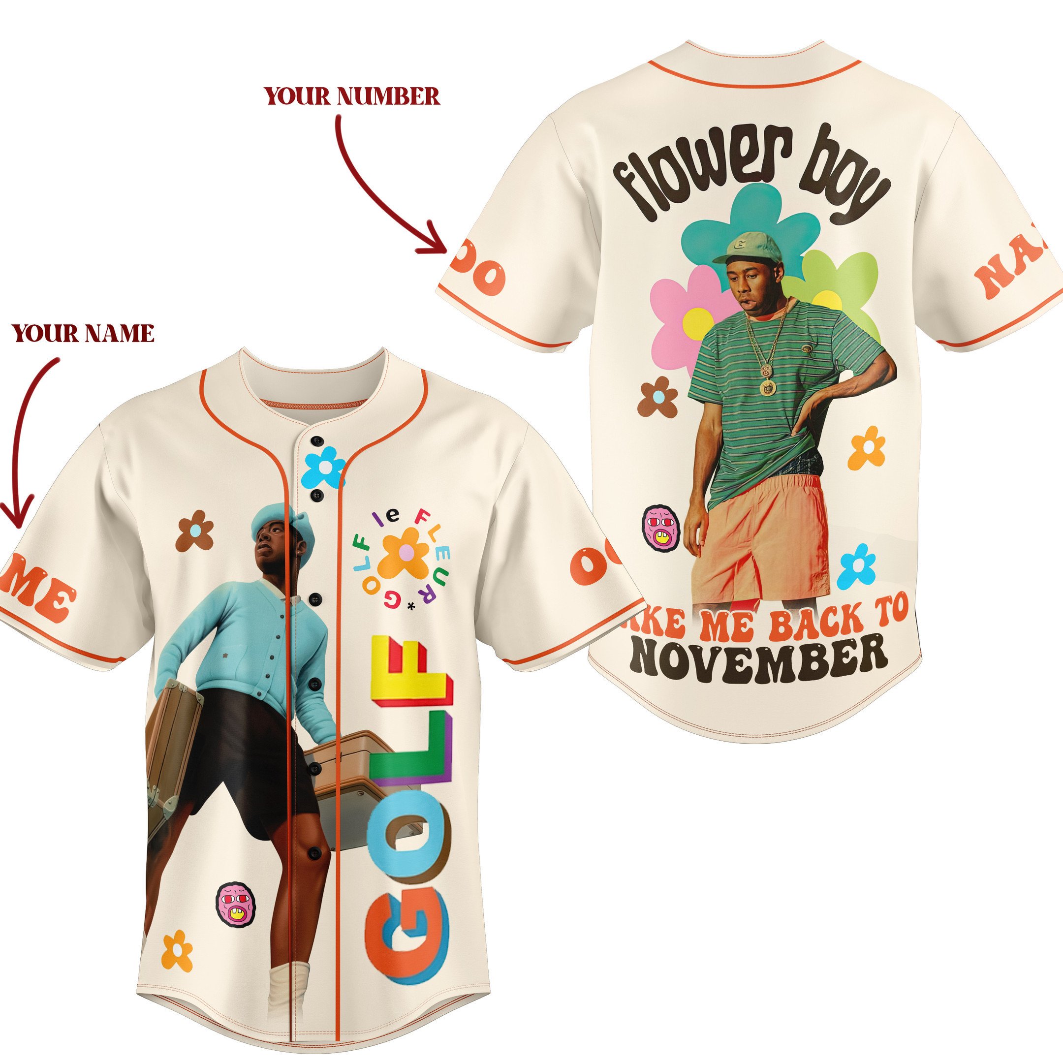 Flower Boy Baseball Jersey For Fans