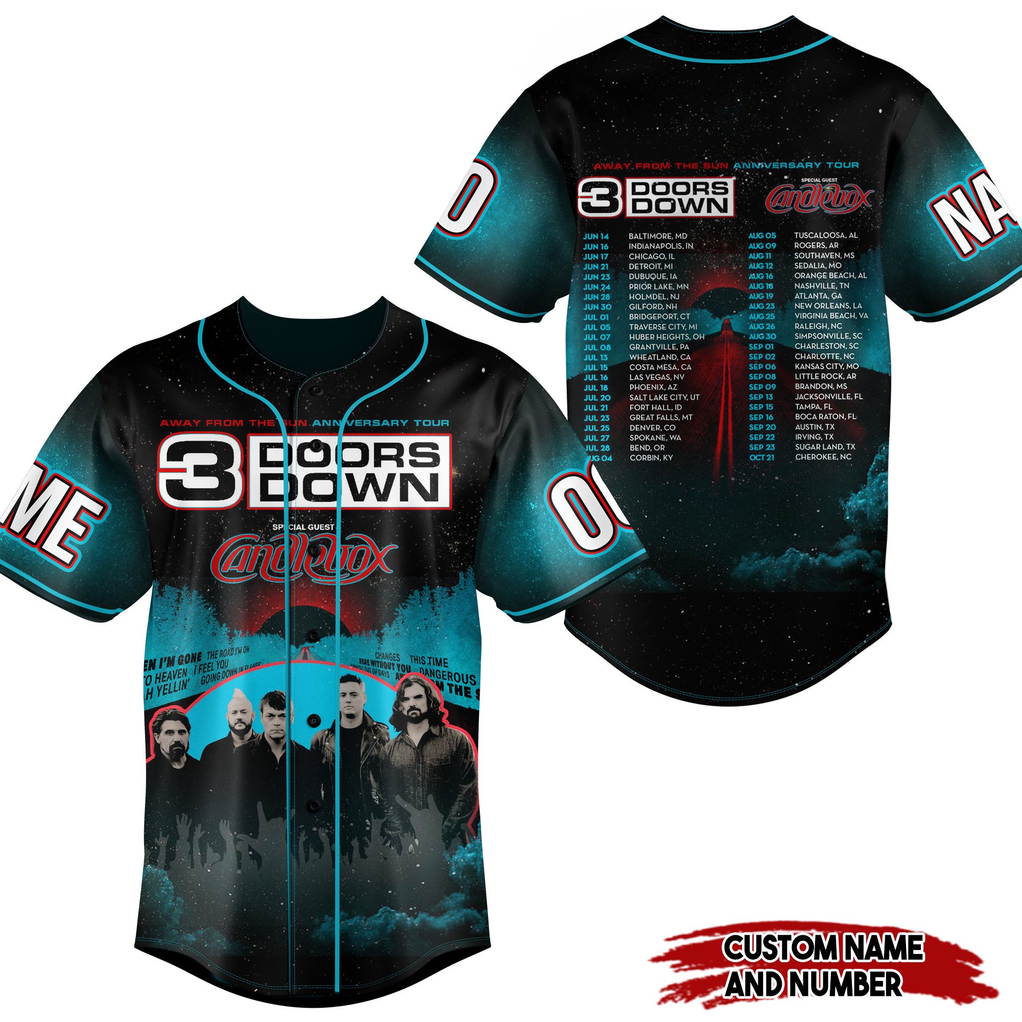 3 Doors Down Baseball Jersey For Fans