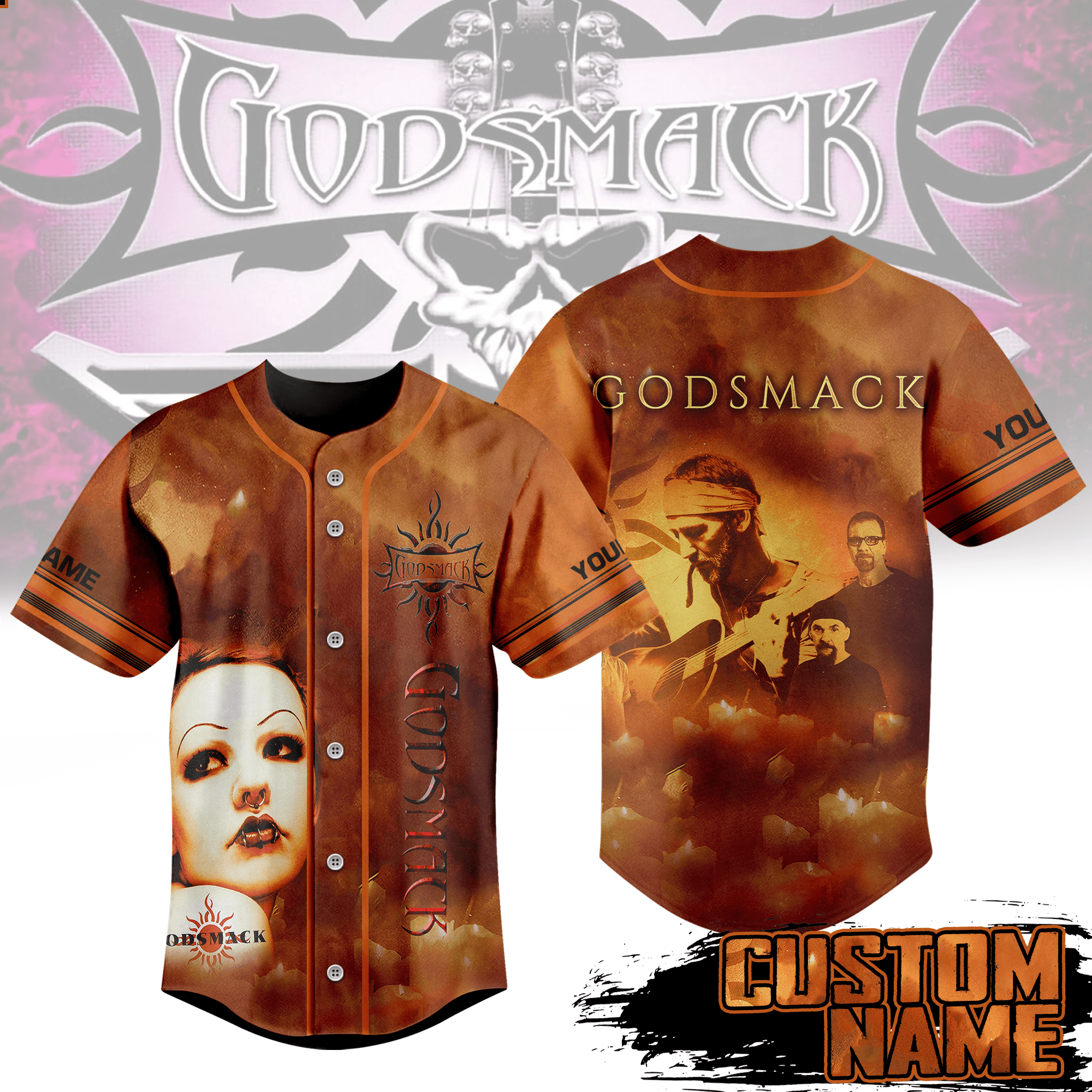 Godsmack Rock Band Baseball Jersey For Fans