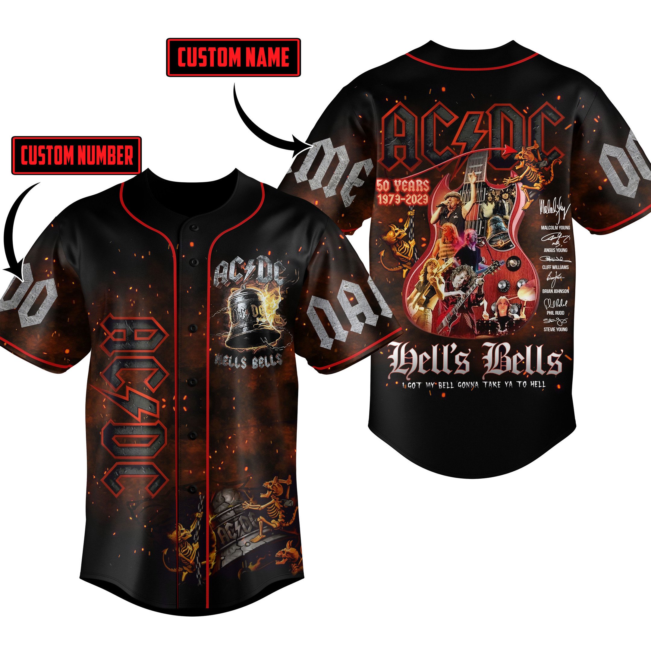 Ac/Dc Baseball Jersey For Fans