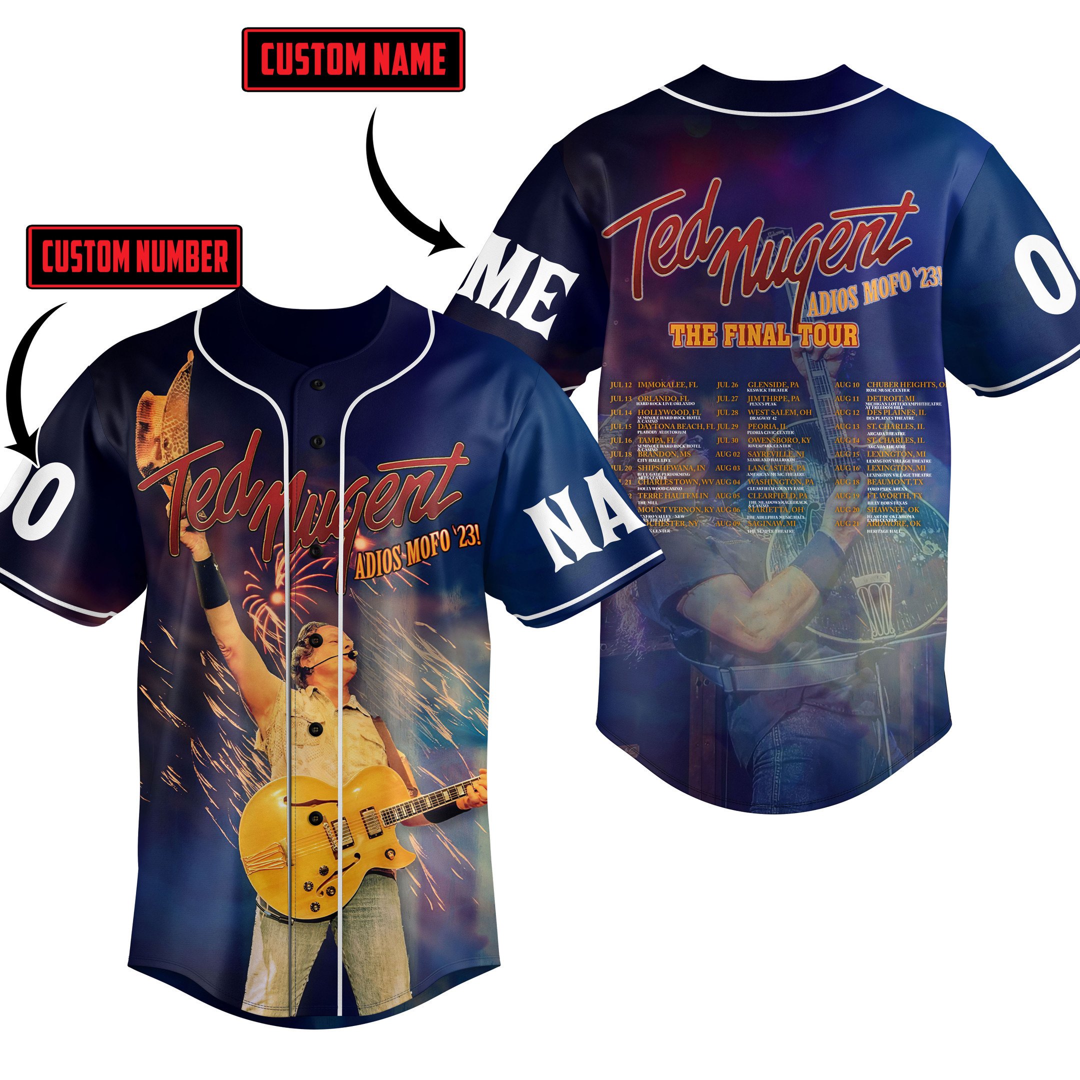 Ted Nugent Baseball Jersey For Fans