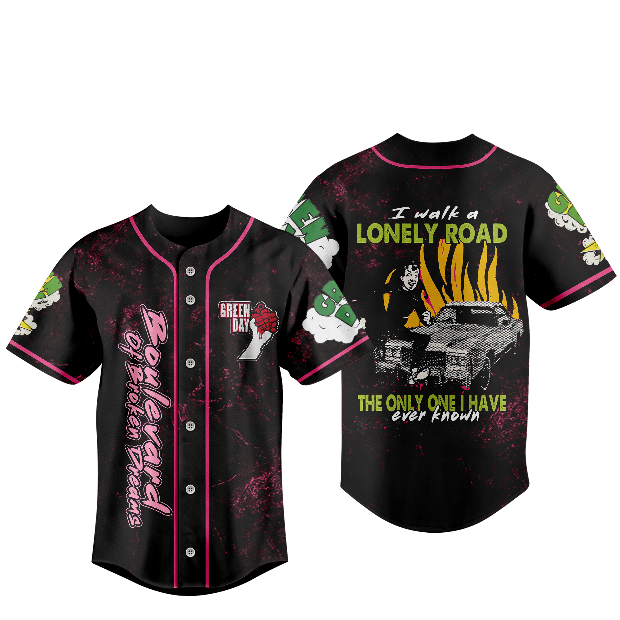 Boulevard Of Broken Dreams Green Day Baseball Jersey For Fans
