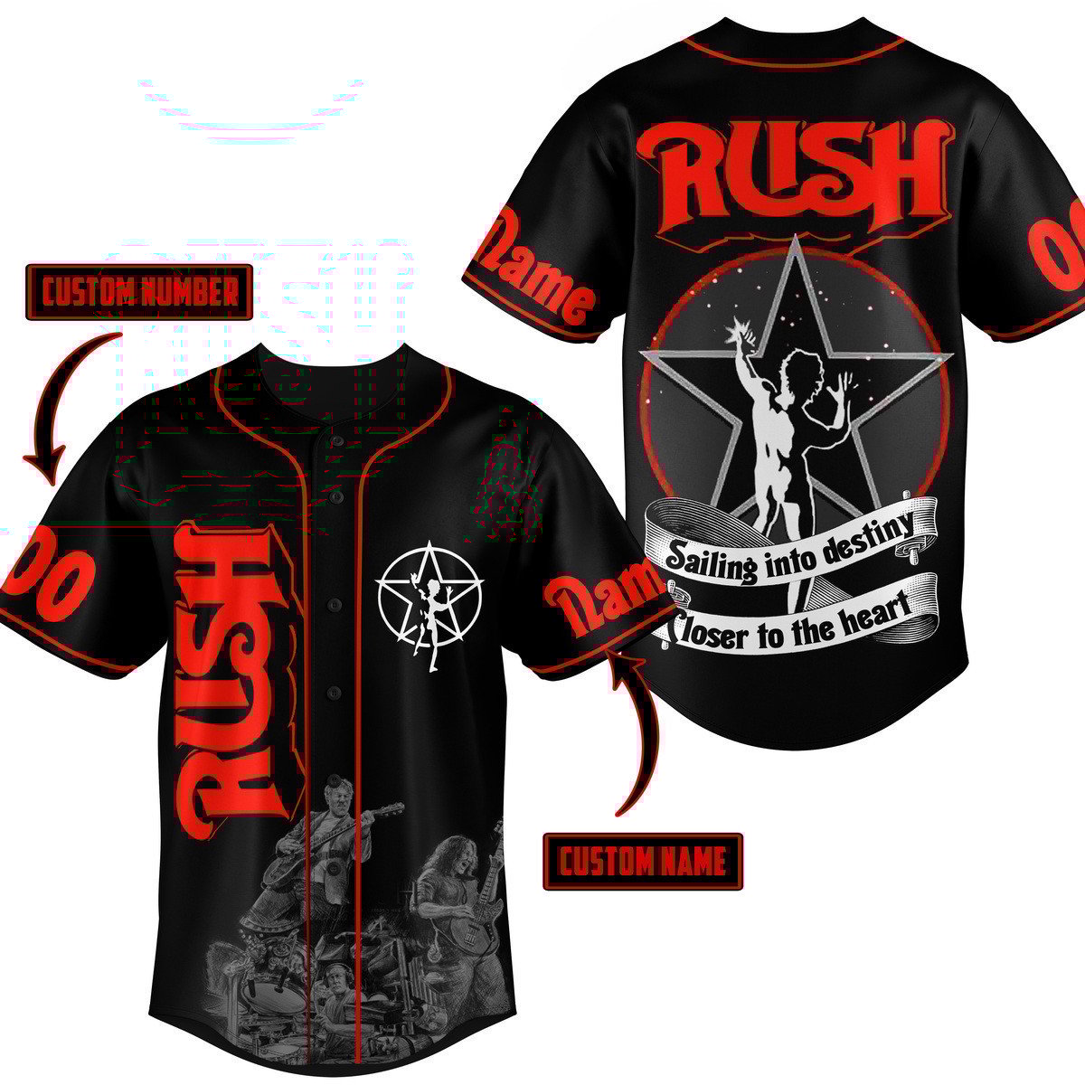 Rush Baseball Jersey For Fans