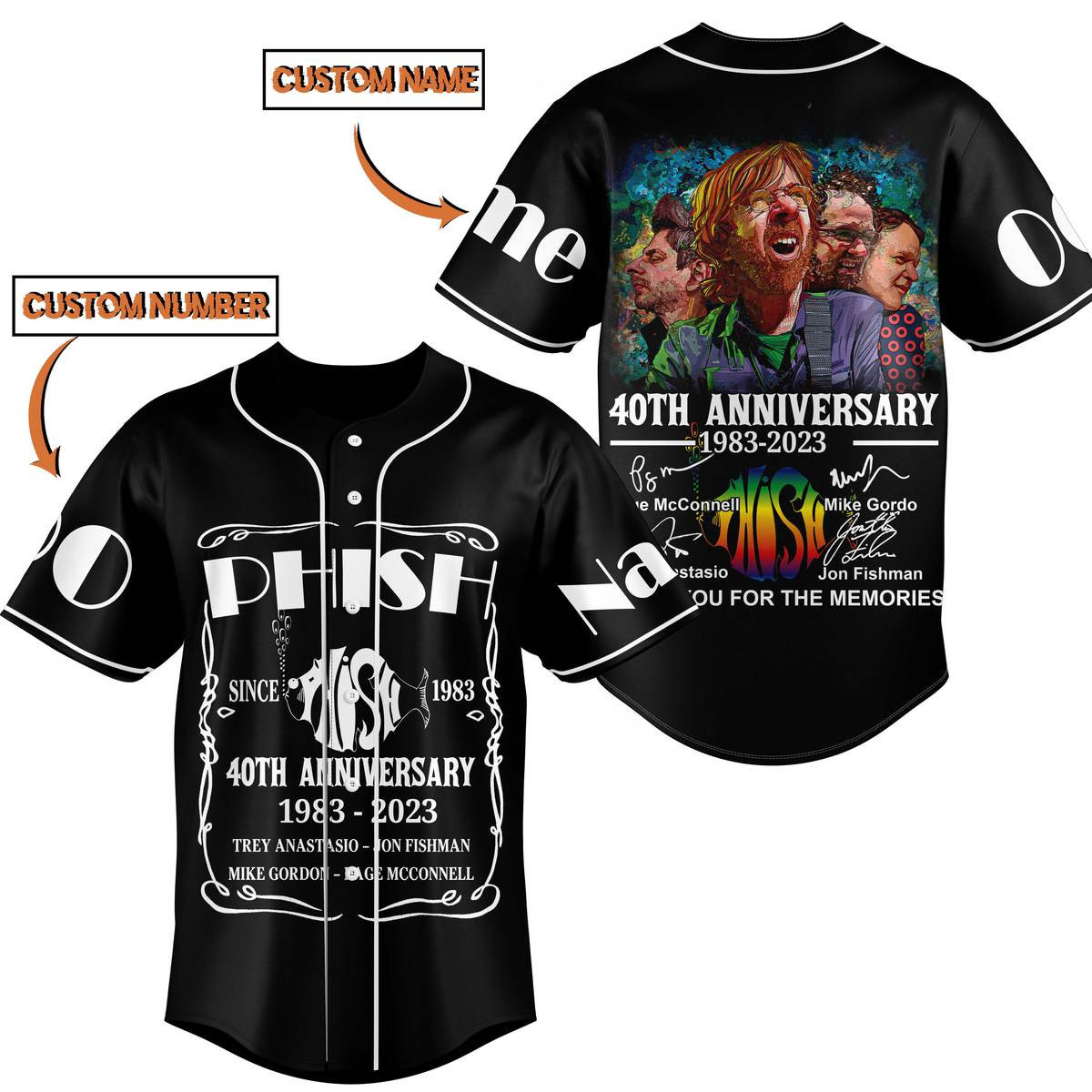 Phish 40Th Anniversary Baseball Jersey For Fans