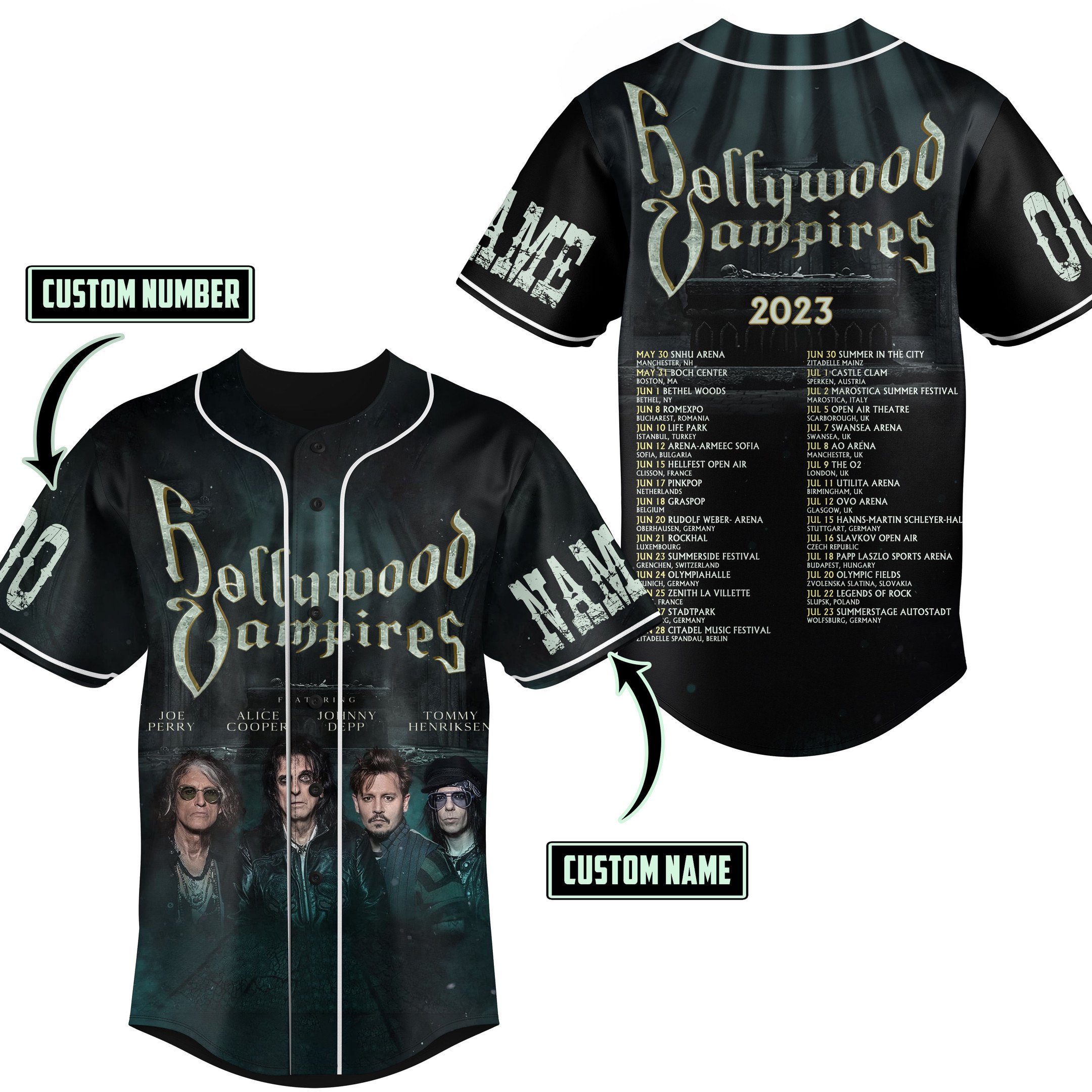 Hollywood Vampires Baseball Jersey For Fans