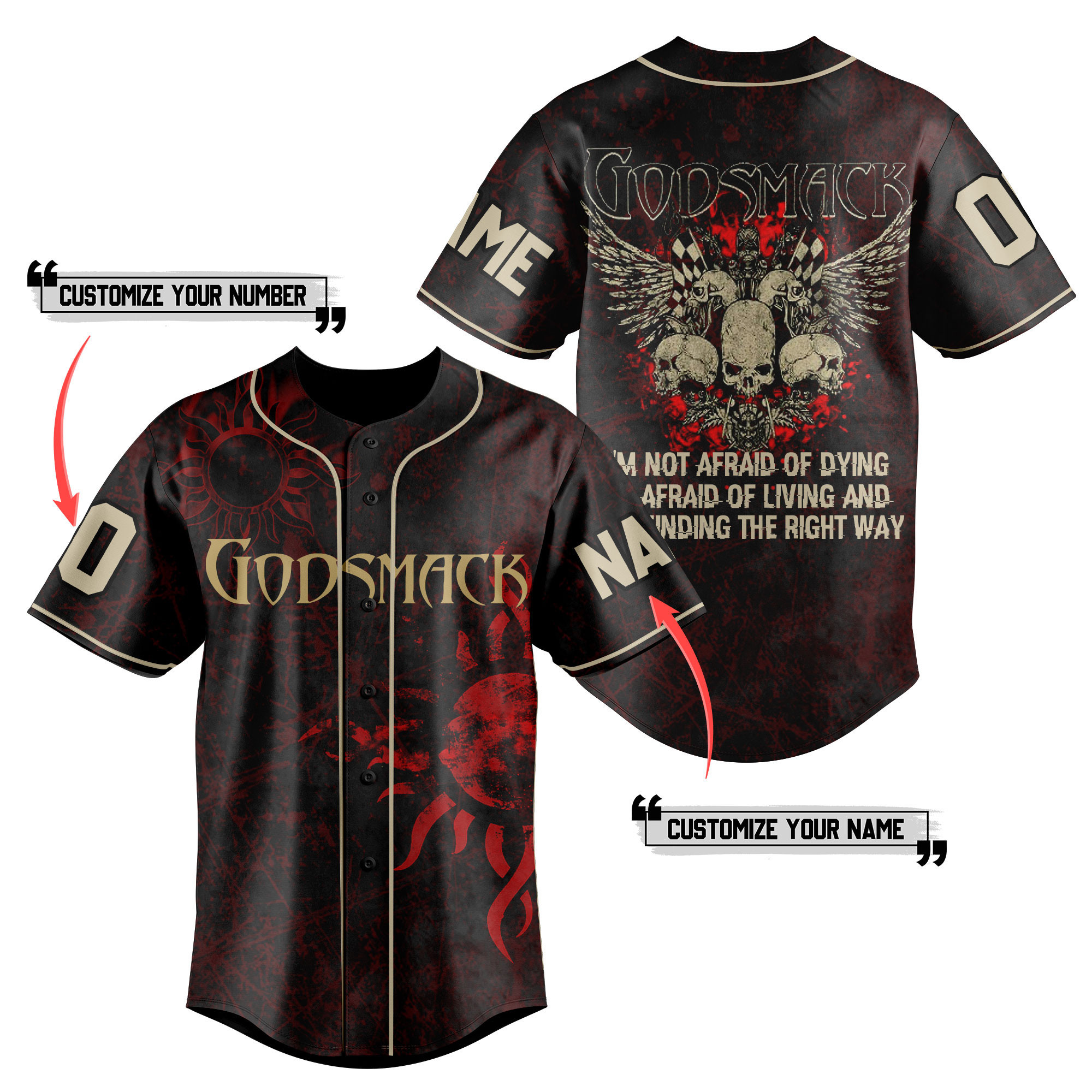 Godsmack Baseball Jersey For Fans