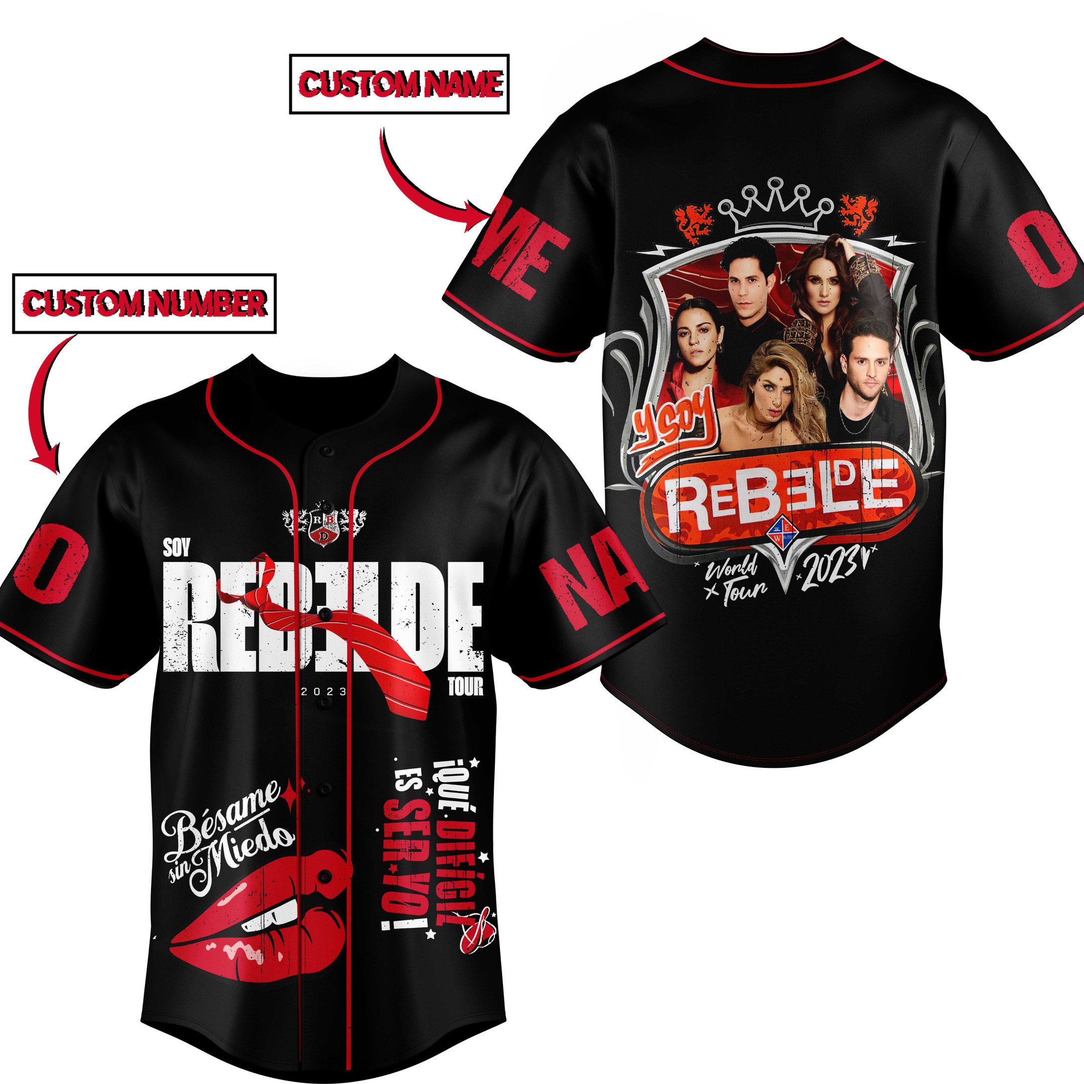Rebelde?2023 World Tour Baseball Jersey For Fans