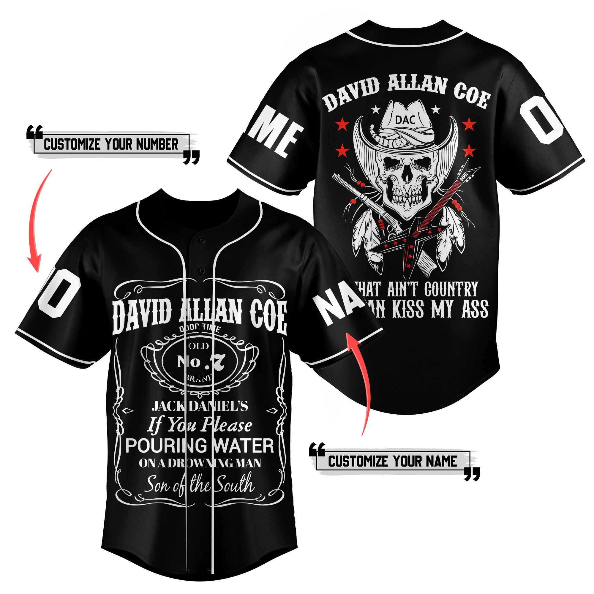 David Allan Coe Baseball Jersey For Fans