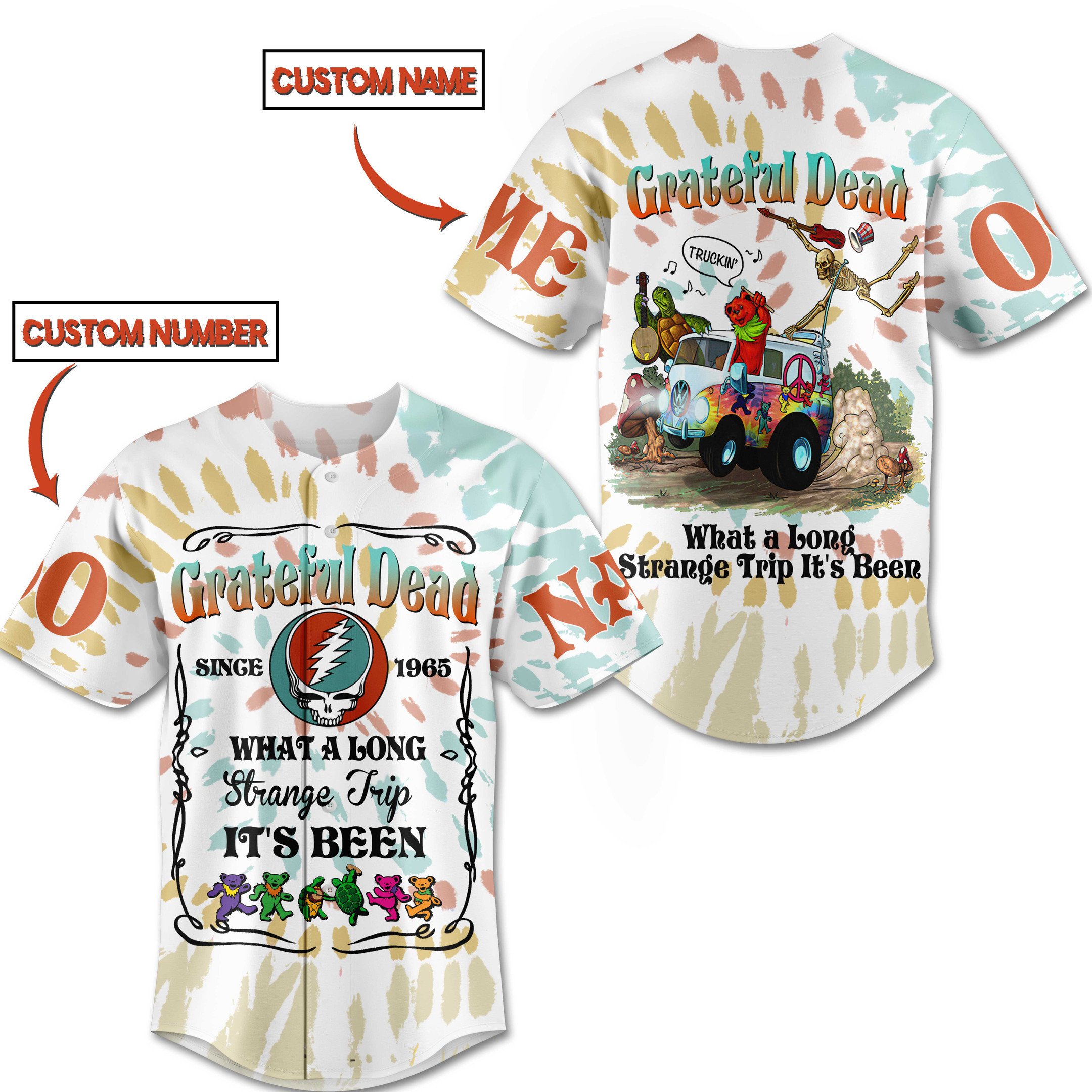 Grateful Dead Baseball Jersey For Fans