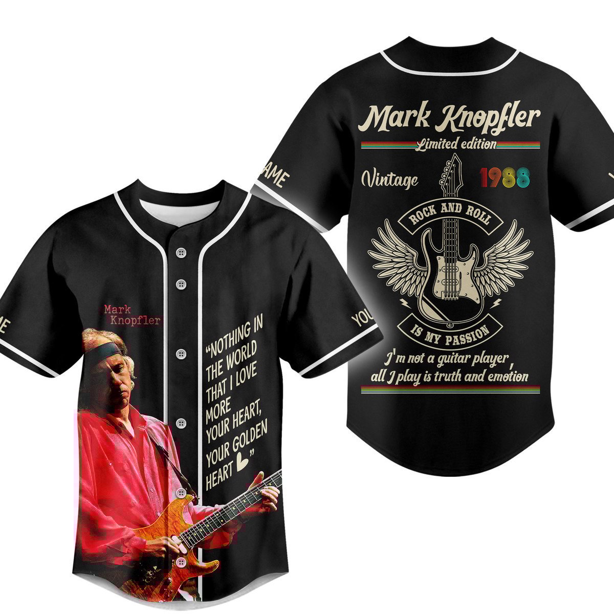 Mark Knopfler Rock Baseball Jersey For Fans