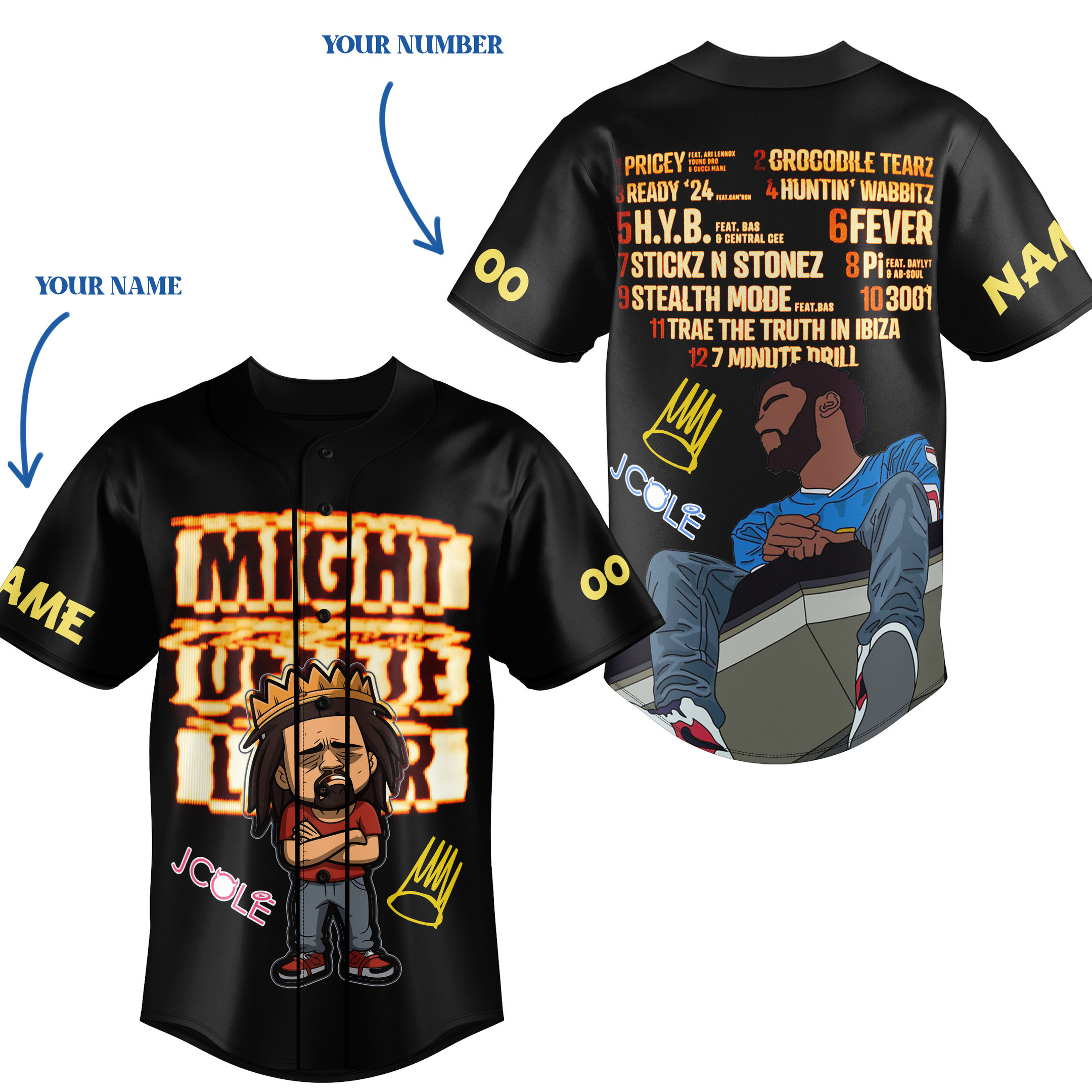 J. Cole Baseball Jersey For Fans