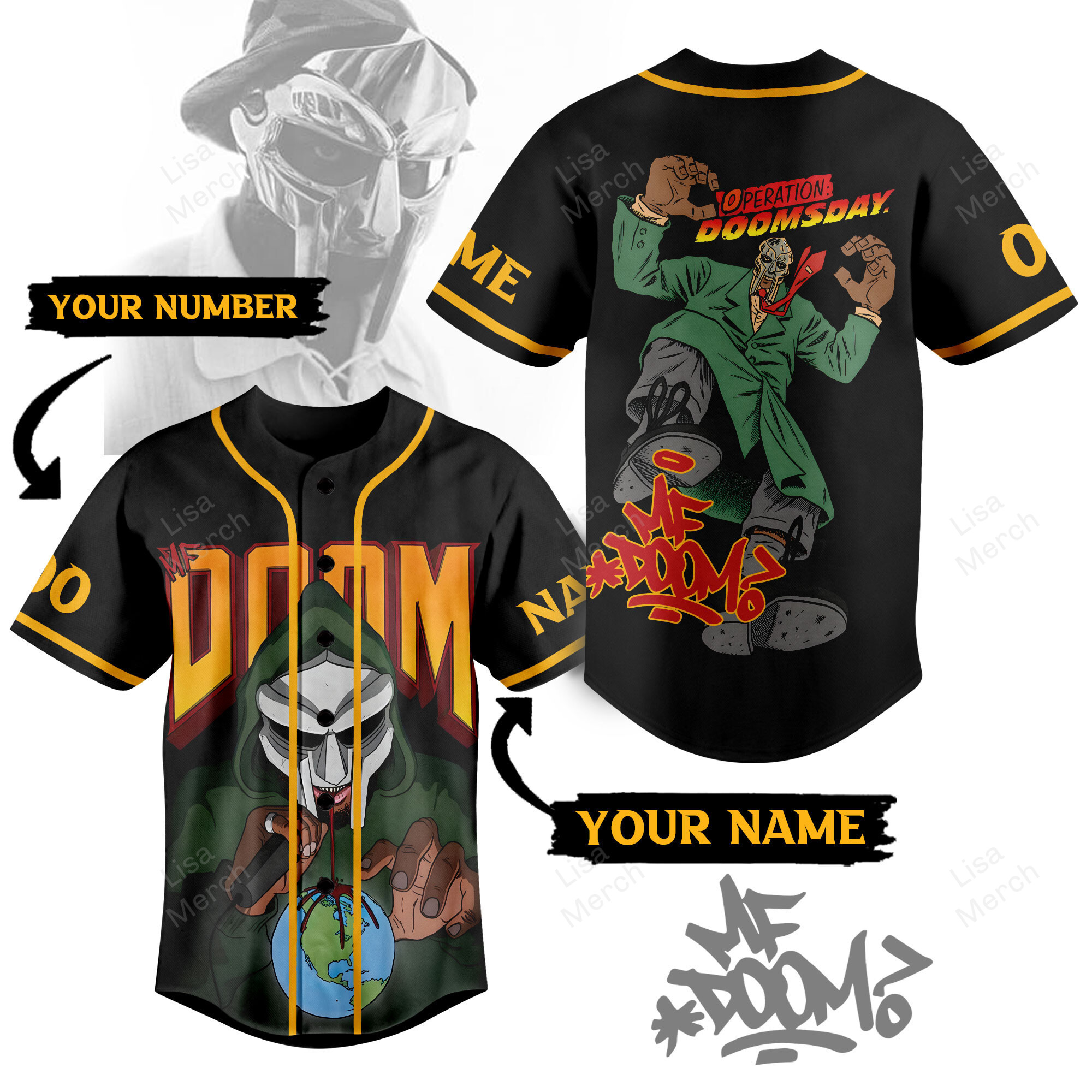 Mf Doom Baseball Jersey For Fans