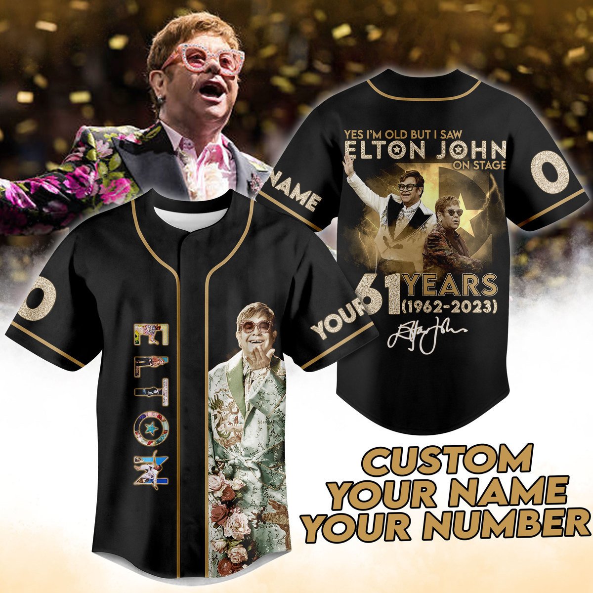 Elton John Baseball Jersey For Fans
