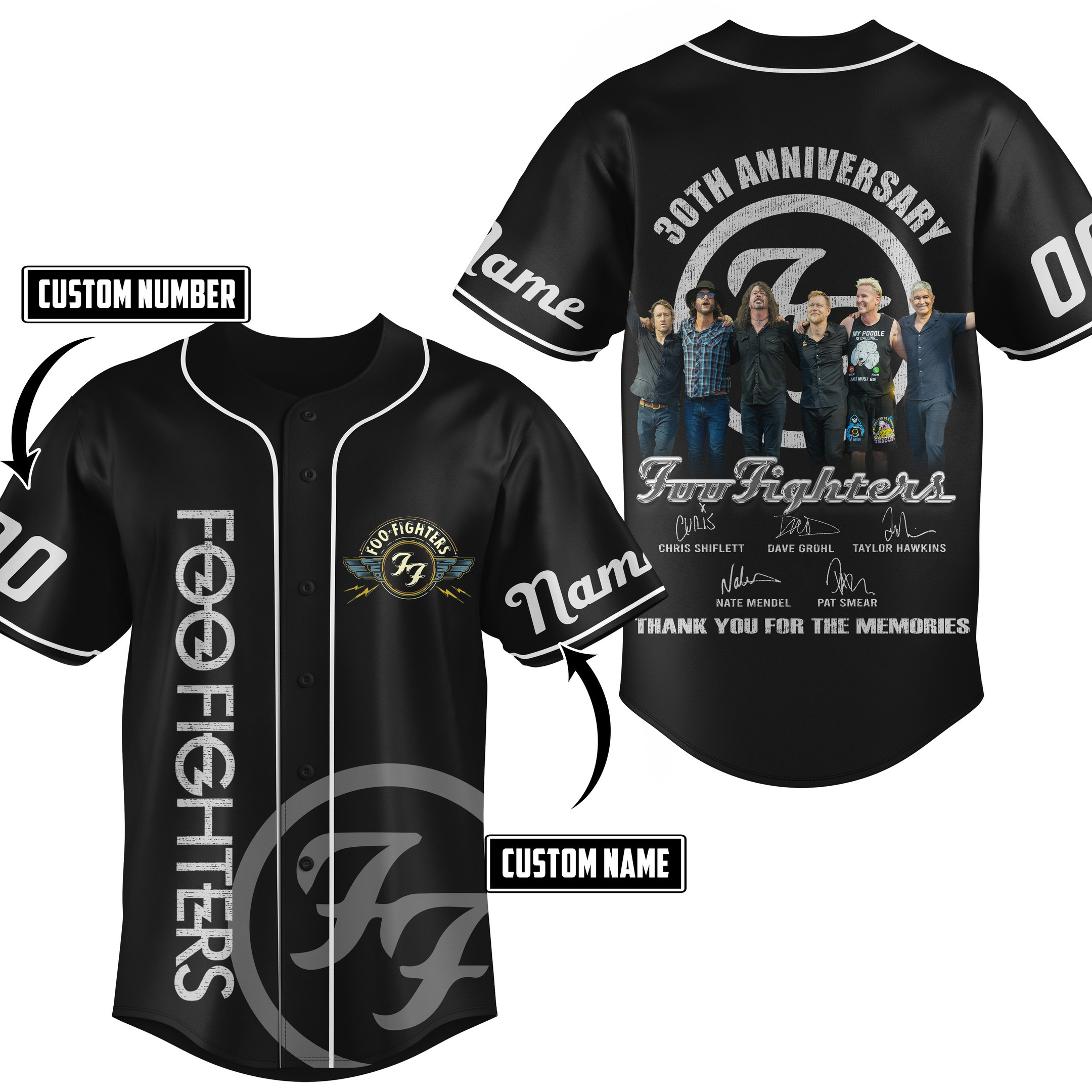 Foo Fighters Baseball Jersey For Fans
