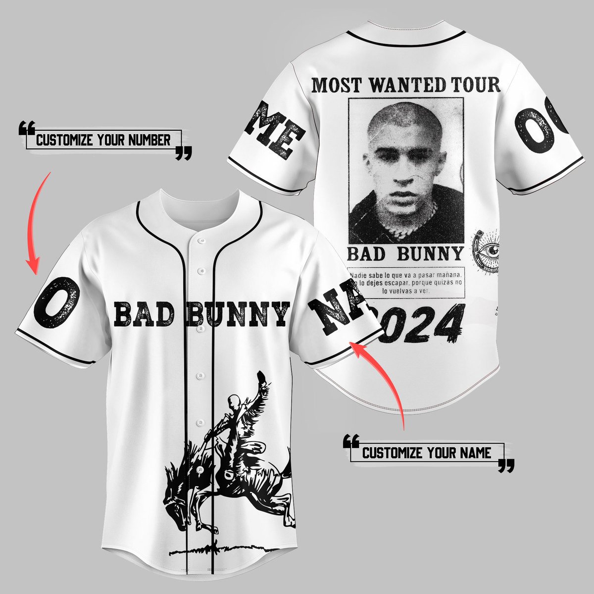 Bad Bunny Baseball Jersey For Fans