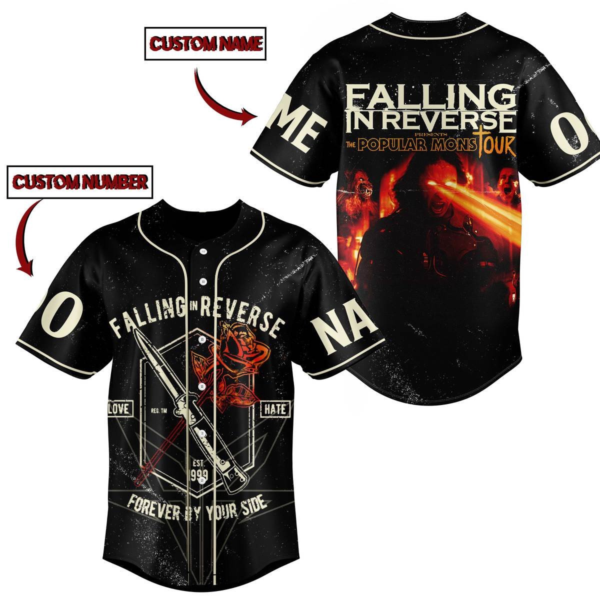 Falling In Reverse Baseball Jersey For Fans