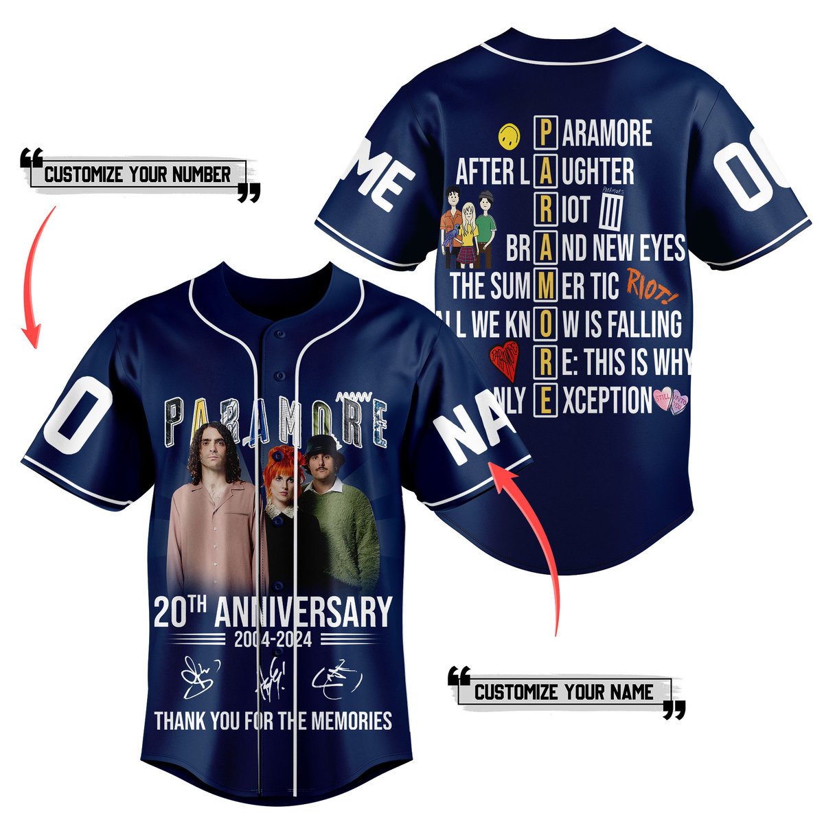 Paramore Baseball Jersey For Fans