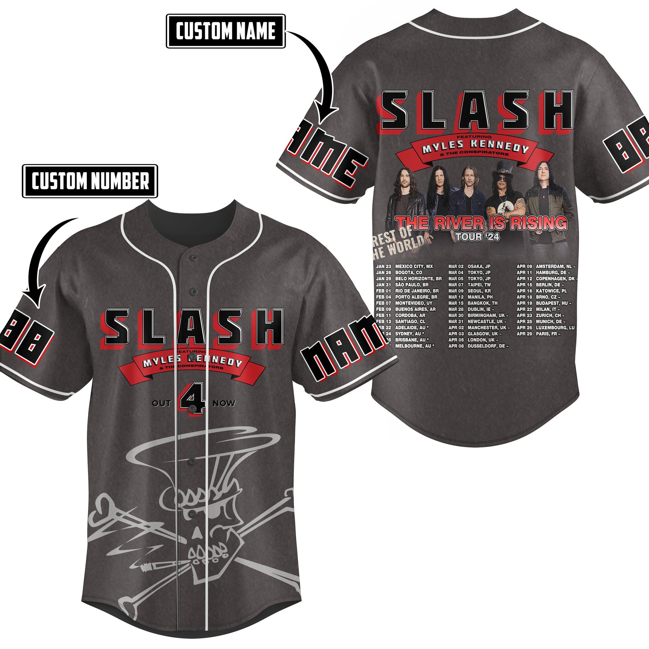 Slash Featuring Myles Kennedy Baseball Jersey For Fans