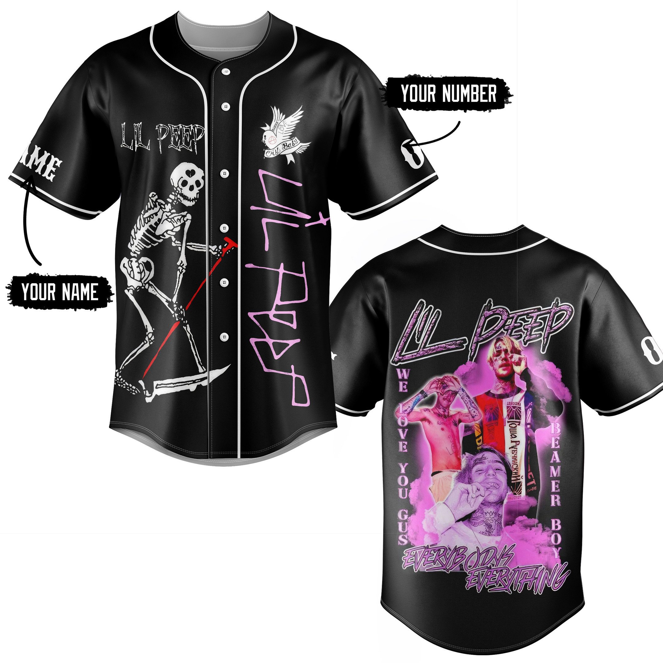 Lil Peep Baseball Jersey For Fans