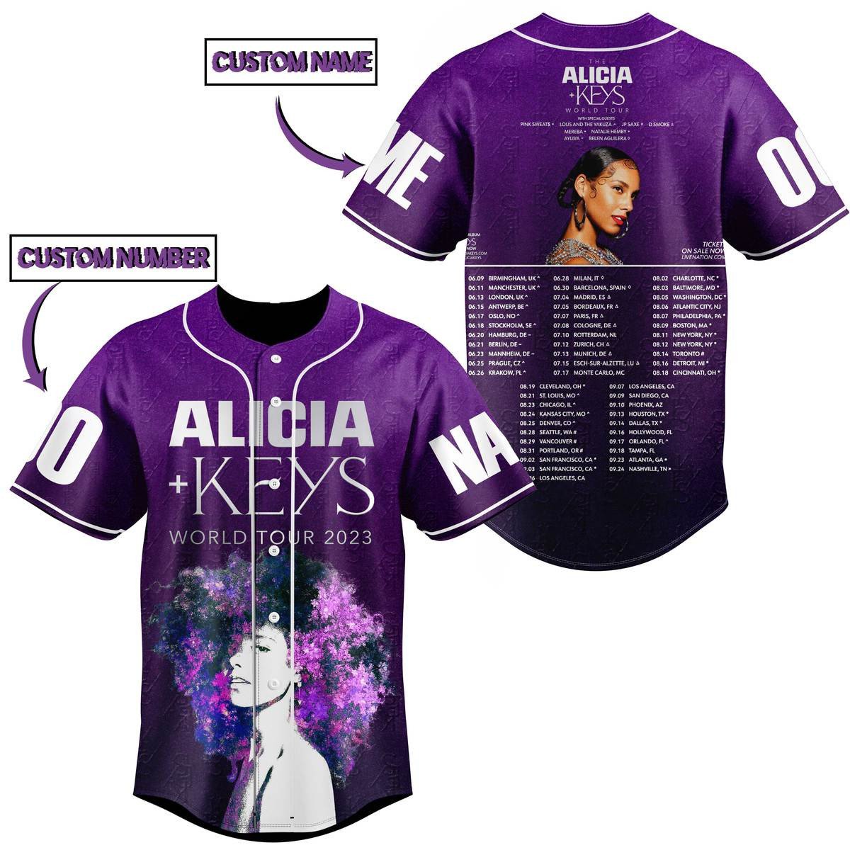 Alicia Keys Baseball Jersey For Fans