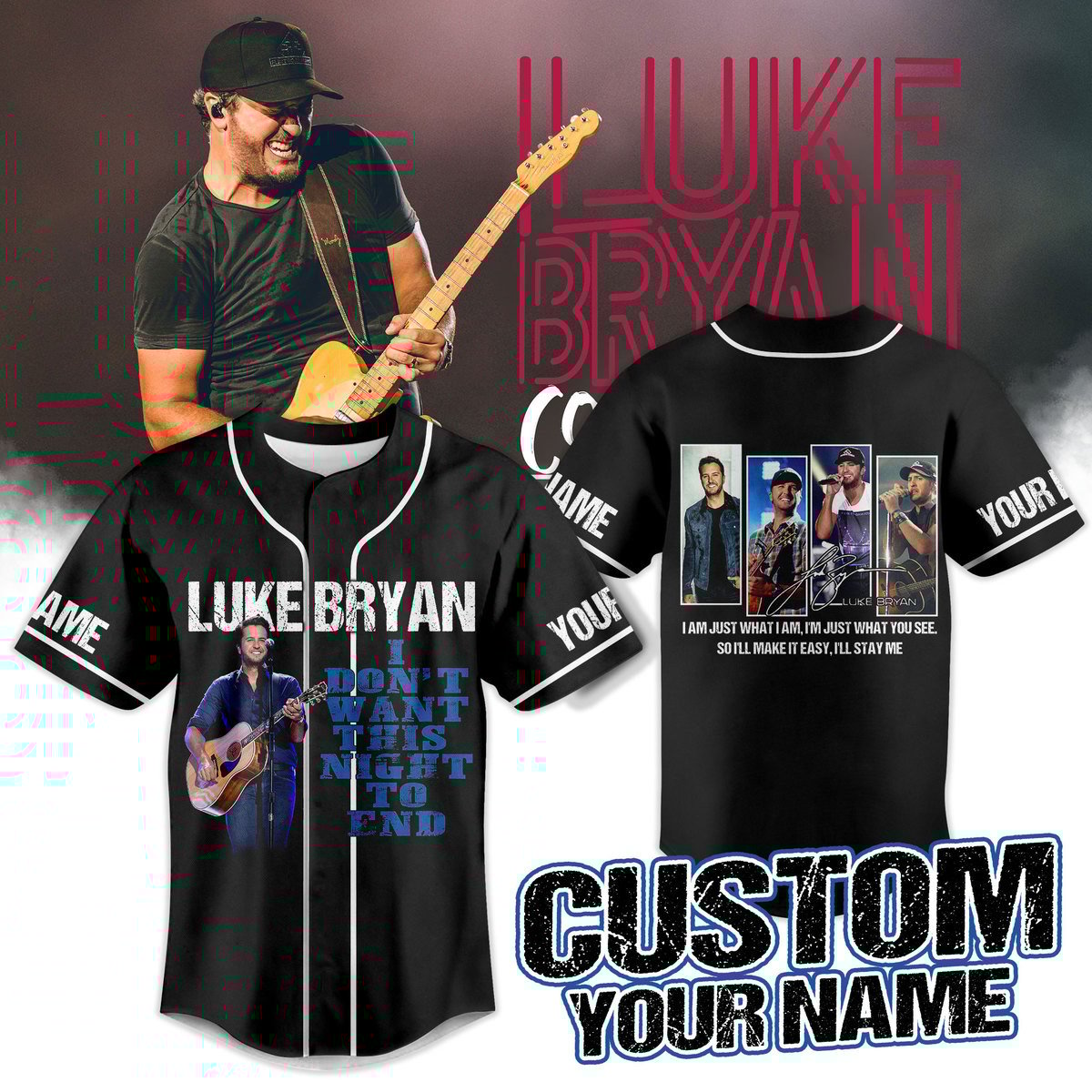 Luke Bryan Baseball Jersey For Fans