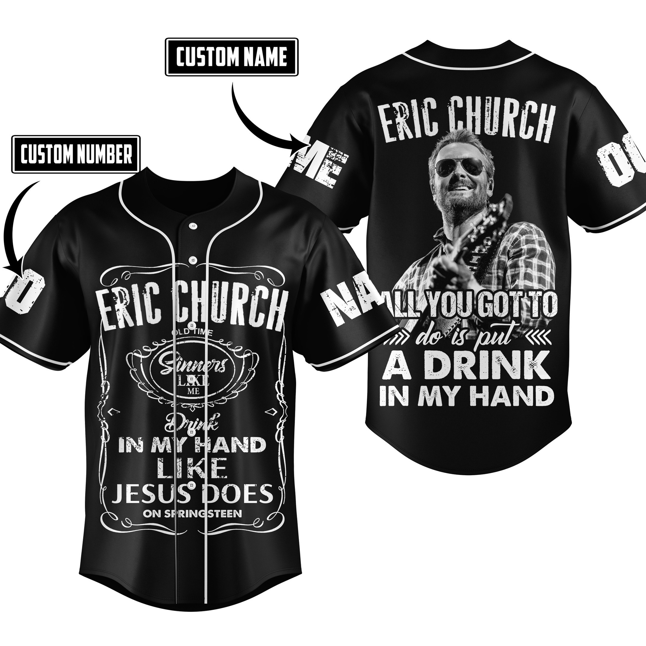 Eric Church Baseball Jersey For Fans