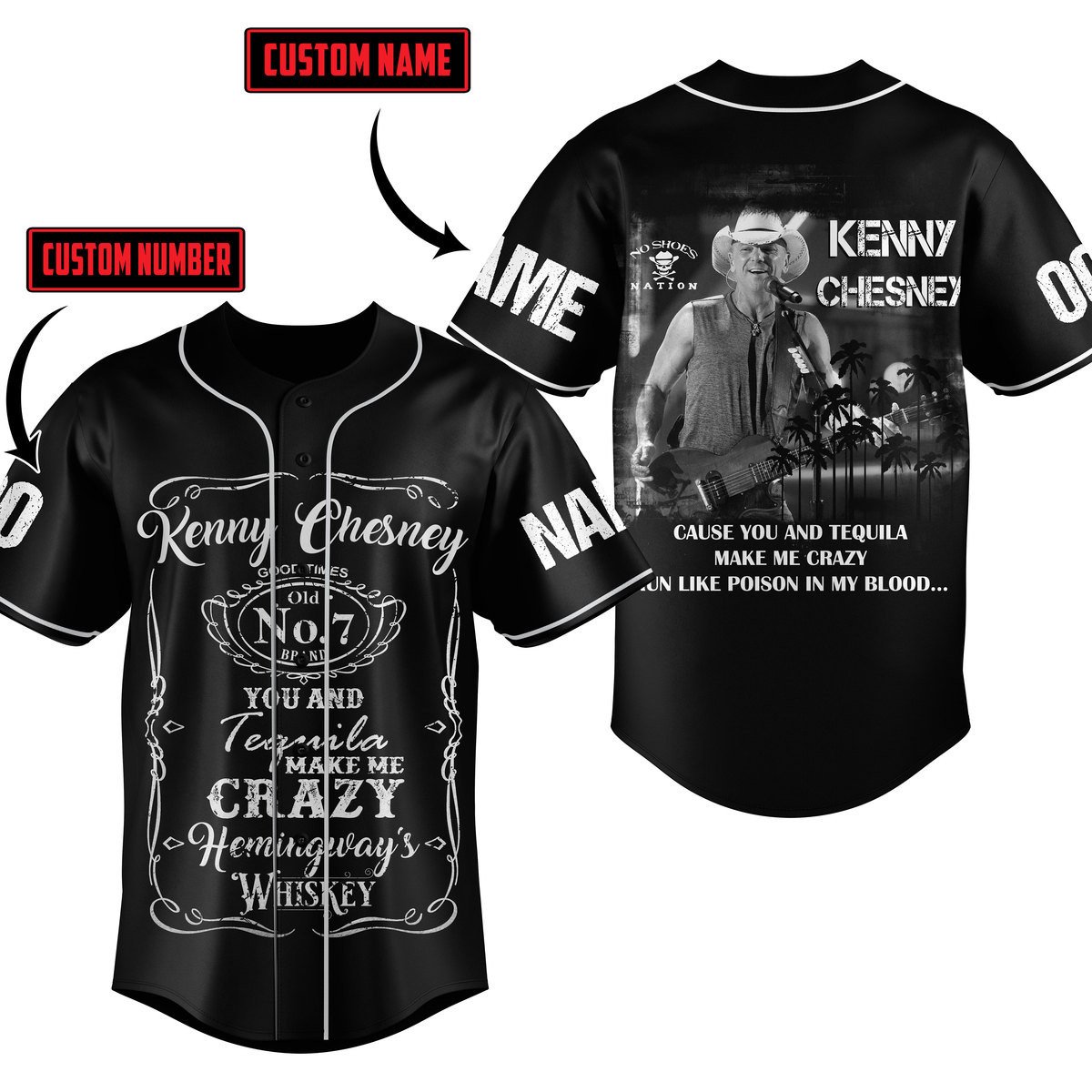 Kenny Chesney Baseball Jersey For Fans