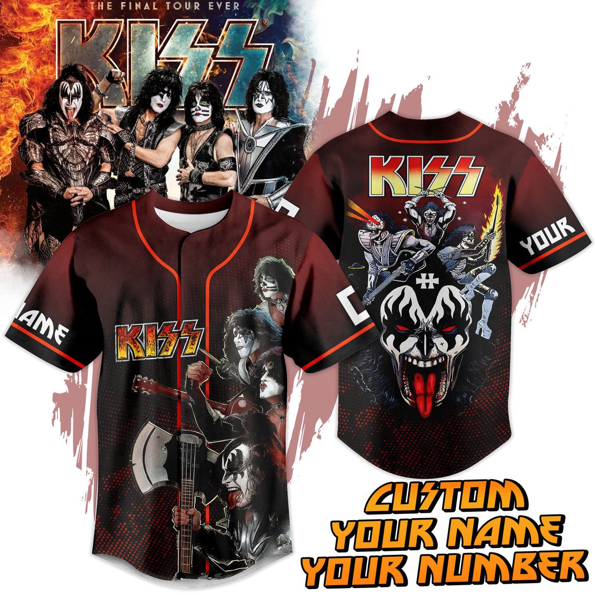Kiss Baseball Jersey For Fans