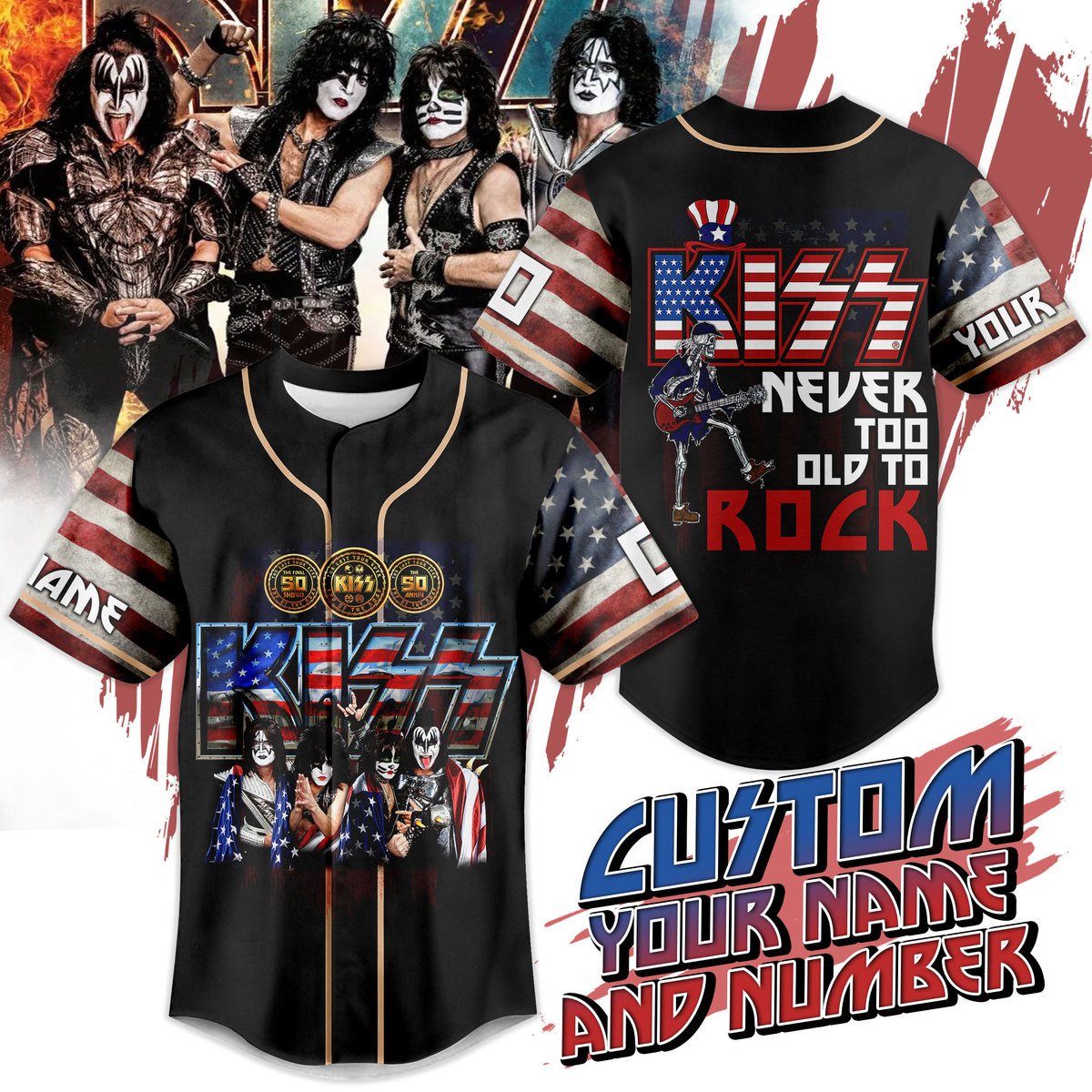 Kiss Baseball Jersey For Fans