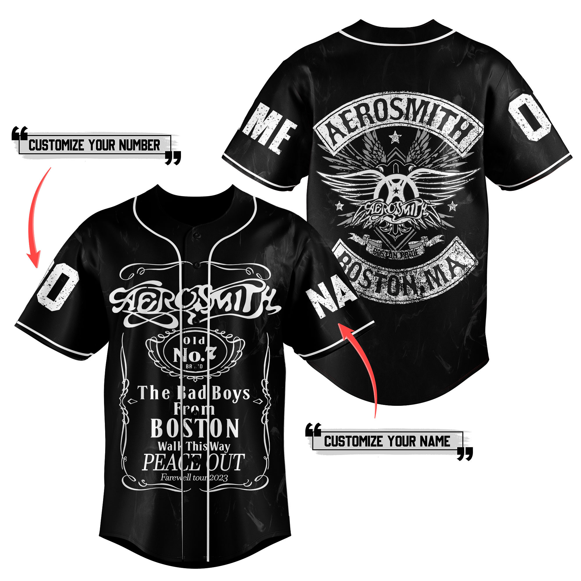 Aerosmith Baseball Jersey For Fans